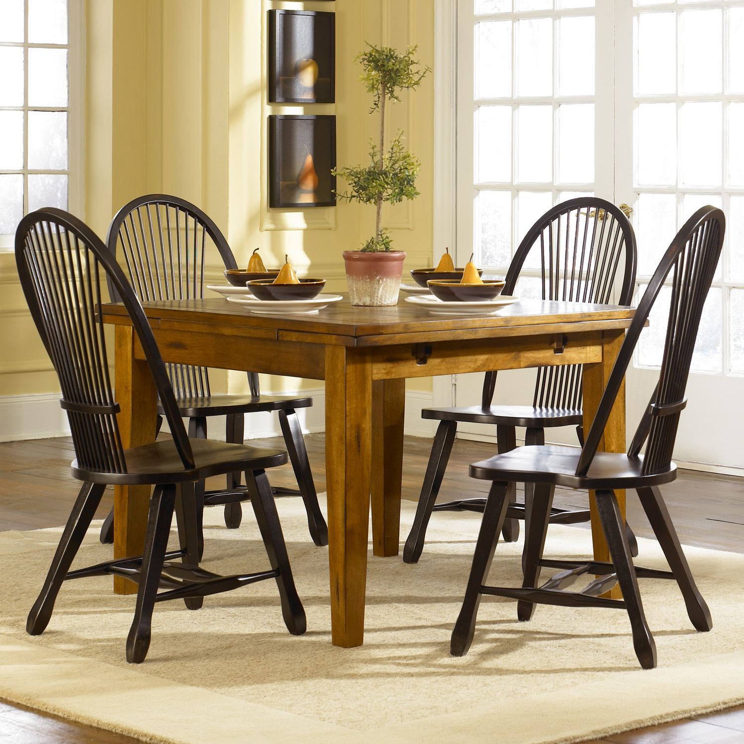 Treasures Retractable Leg Table in Rustic Oak Finish image