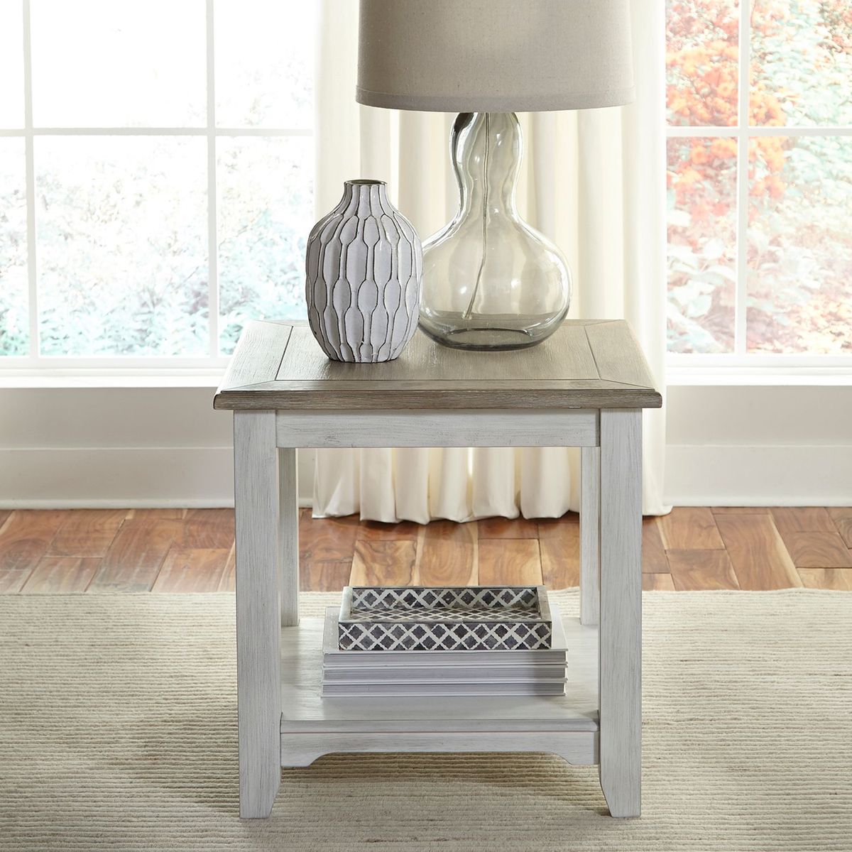 Liberty Furniture Summerville End Table in Soft White Wash - Luxury Home Furniture (MI)