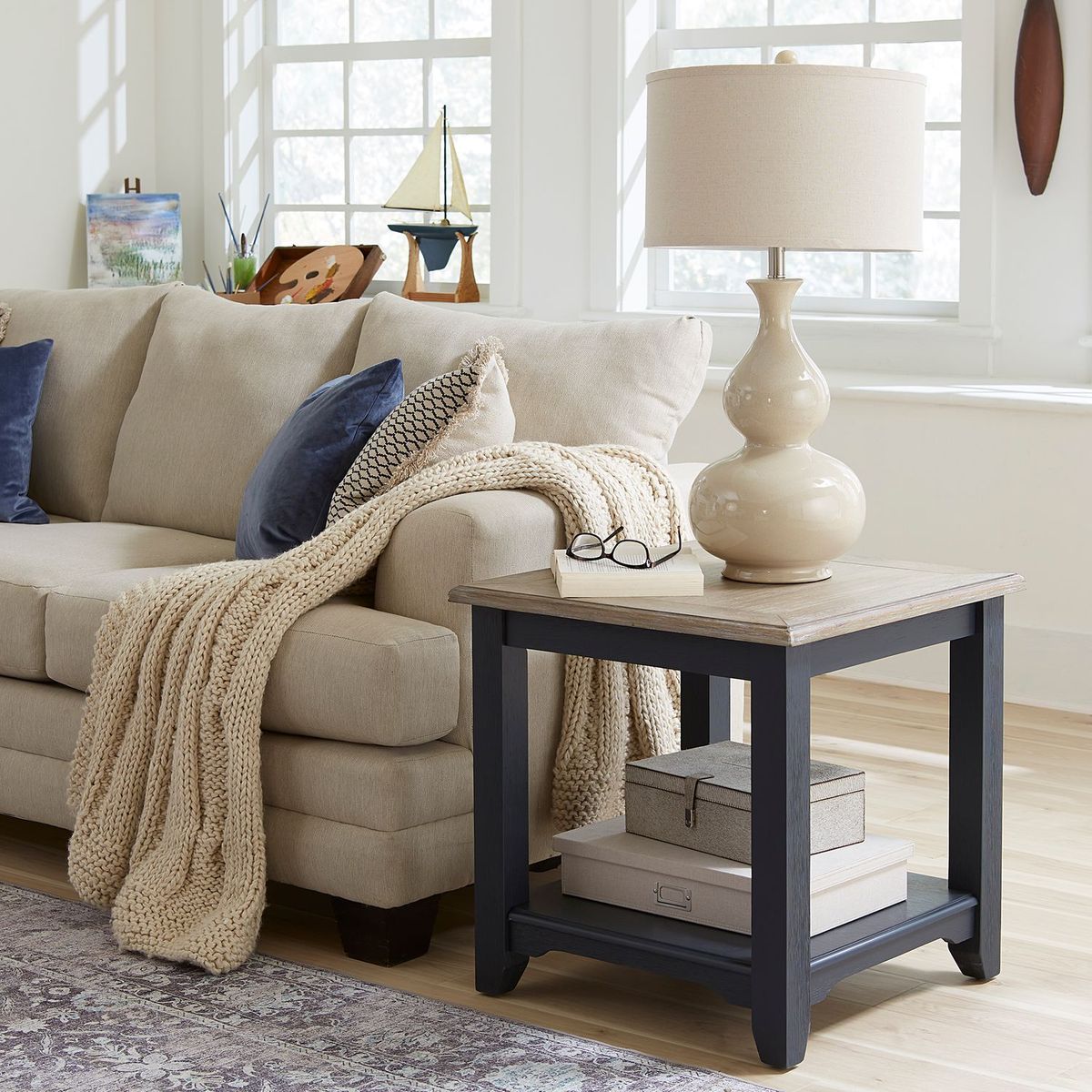 Liberty Furniture Summerville End Table in Navy - Luxury Home Furniture (MI)