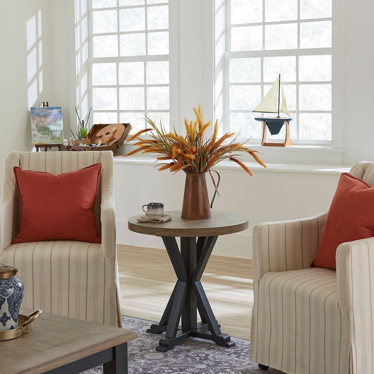 Liberty Furniture Summerville Round End Table in Navy