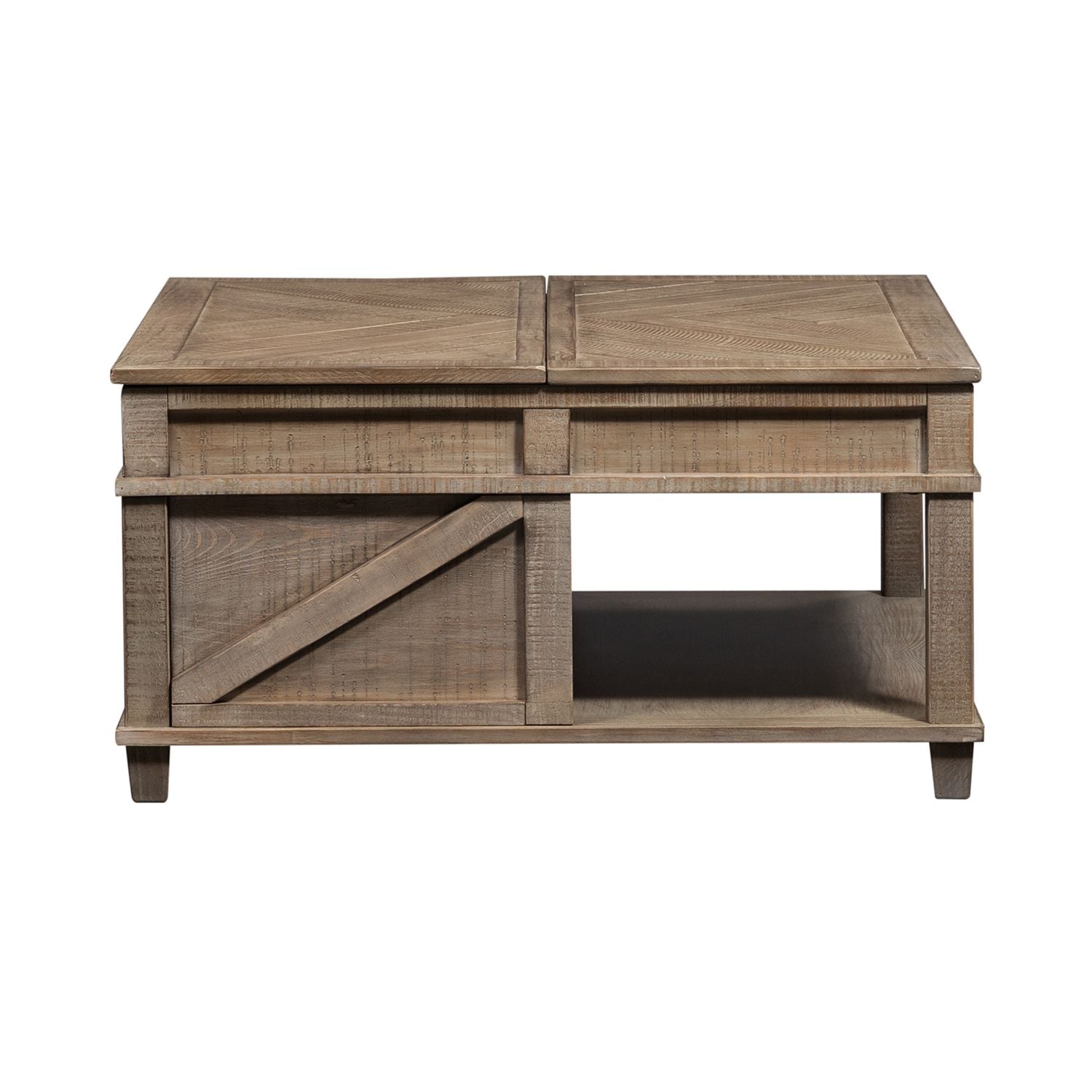 Parkland Falls Square Lift Top Cocktail Table in Weathered Taupe - Luxury Home Furniture (MI)
