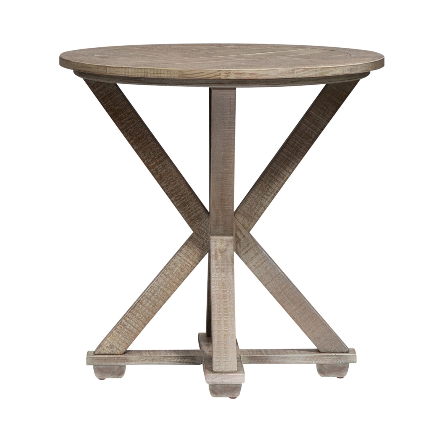 Parkland Falls Round End Table in Weathered Taupe - Luxury Home Furniture (MI)