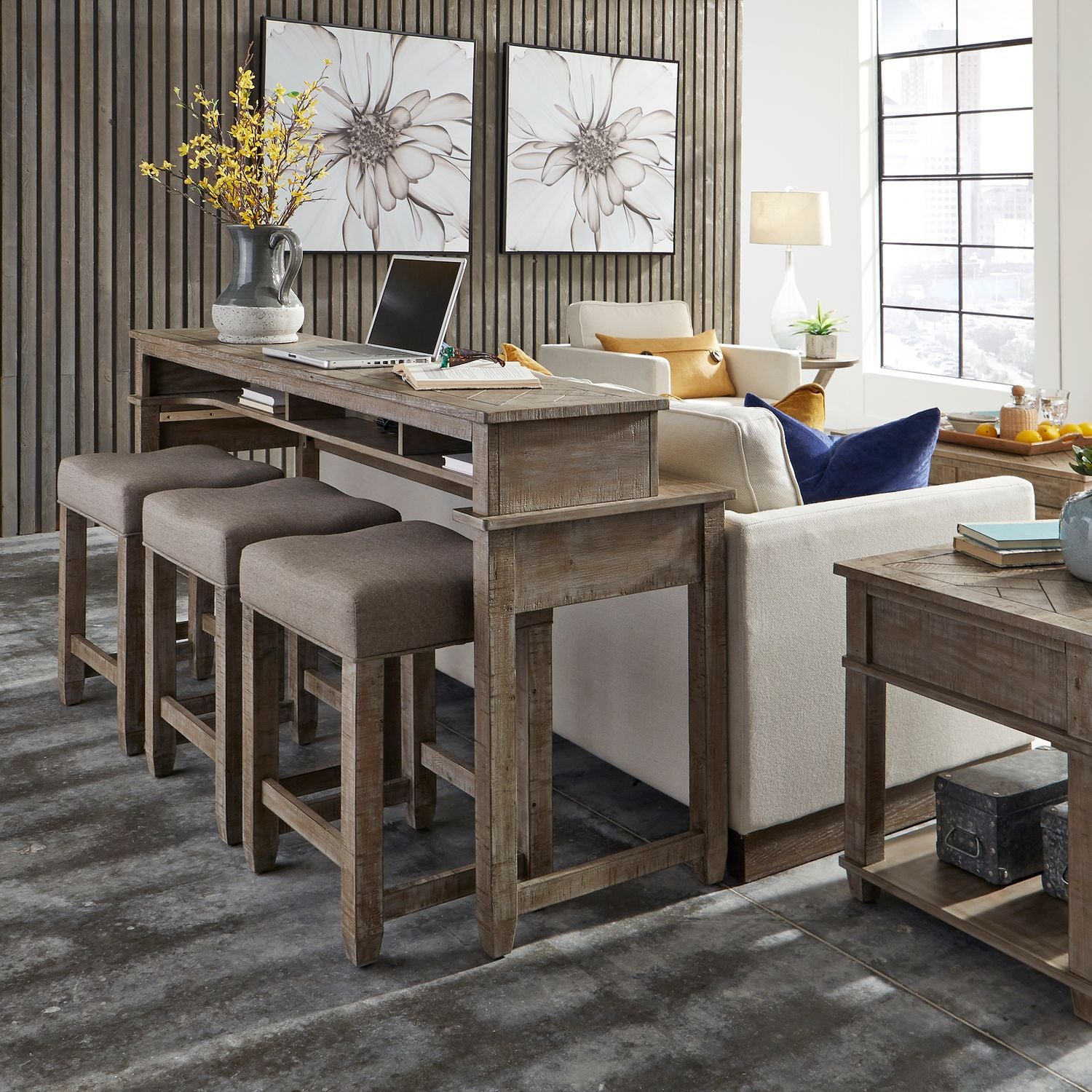 Parkland Falls Console Stool in Weathered Taupe - Luxury Home Furniture (MI)