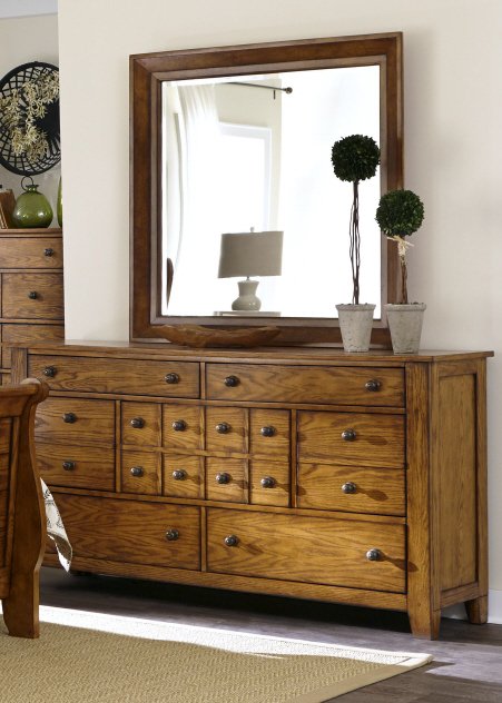 Liberty Furniture Grandpa's Cabin Dresser in Age Oak - Luxury Home Furniture (MI)