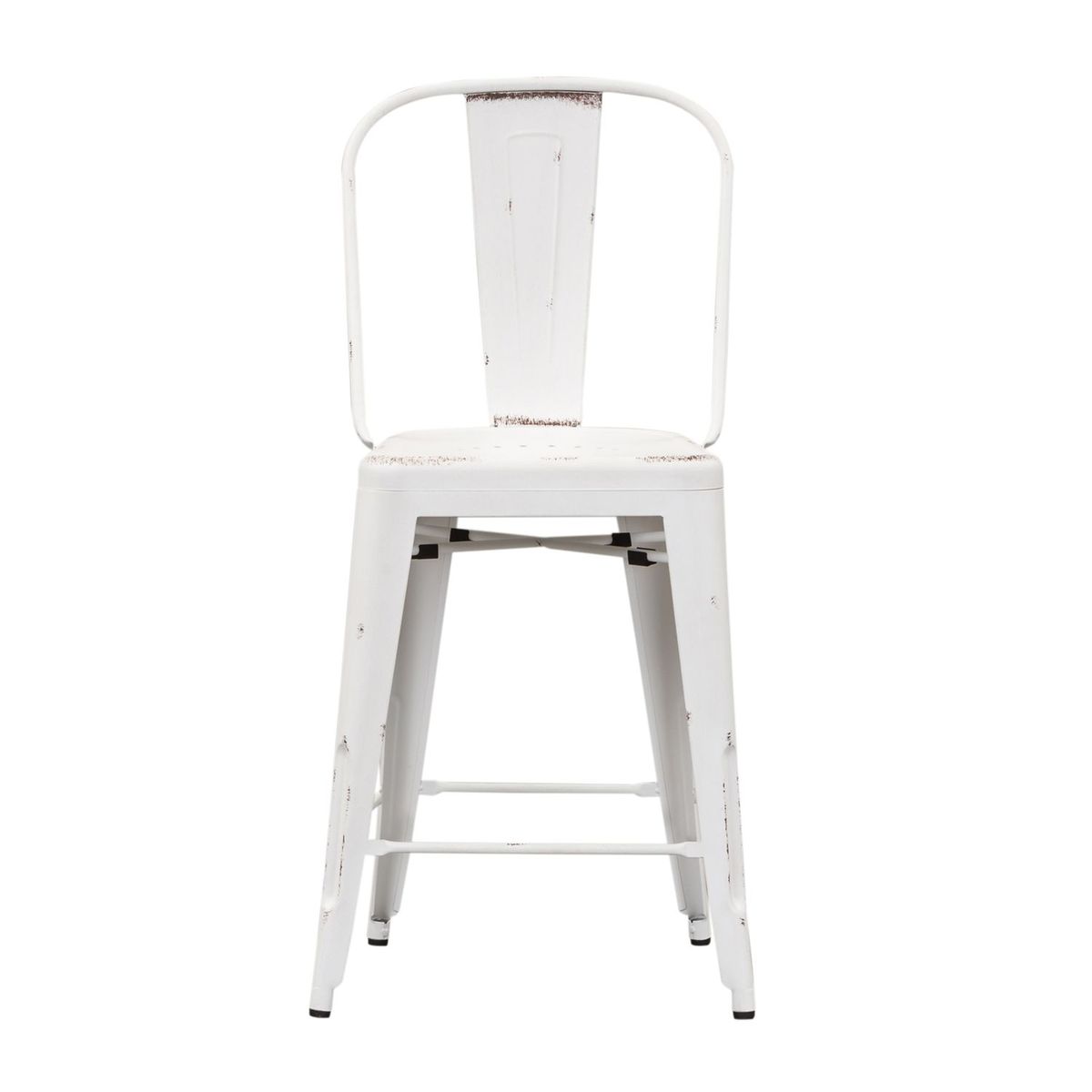 Liberty Furniture Vintage Series Bow Back Counter Chair in Antique White (Set of 2) image