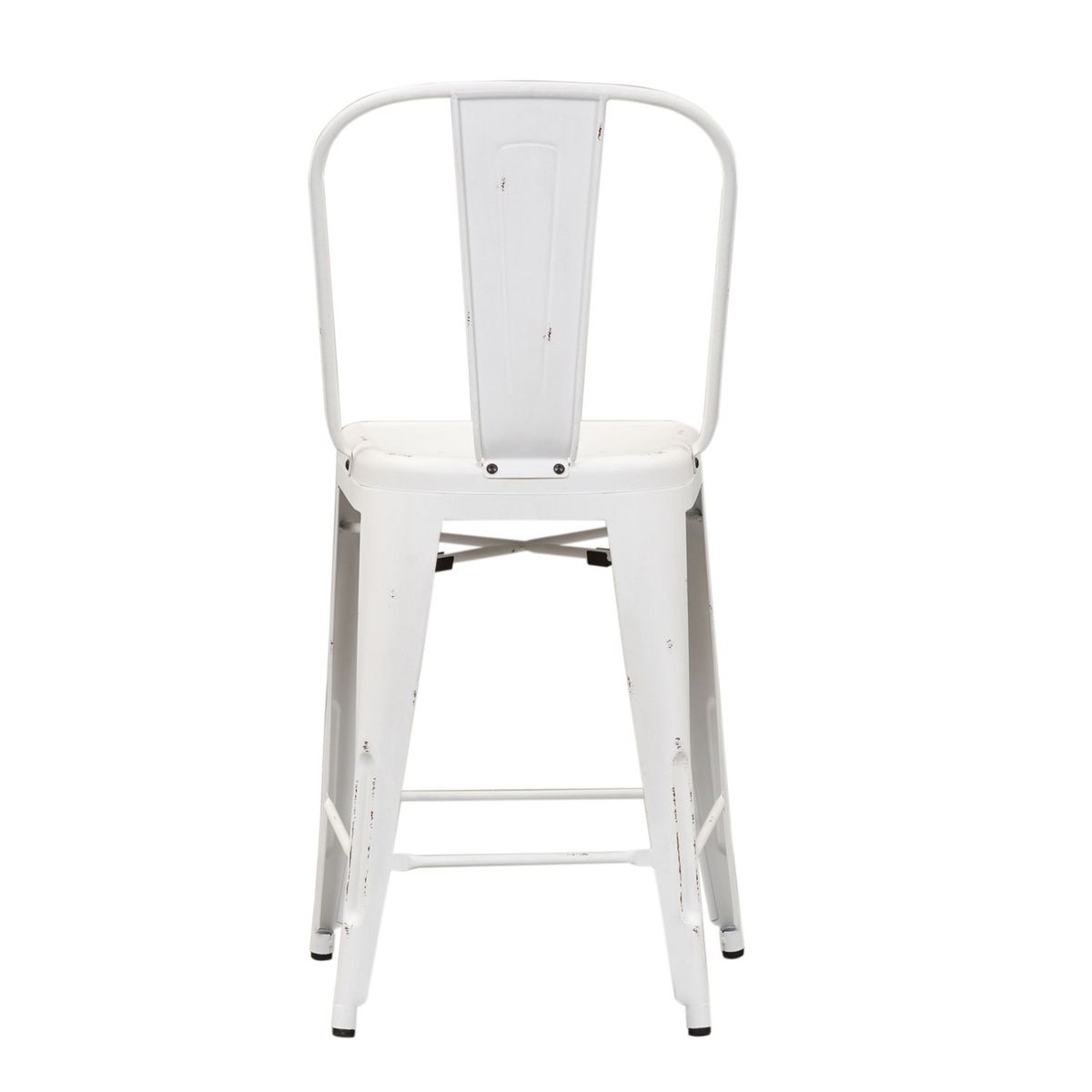 Liberty Furniture Vintage Series Bow Back Counter Chair in Antique White (Set of 2)