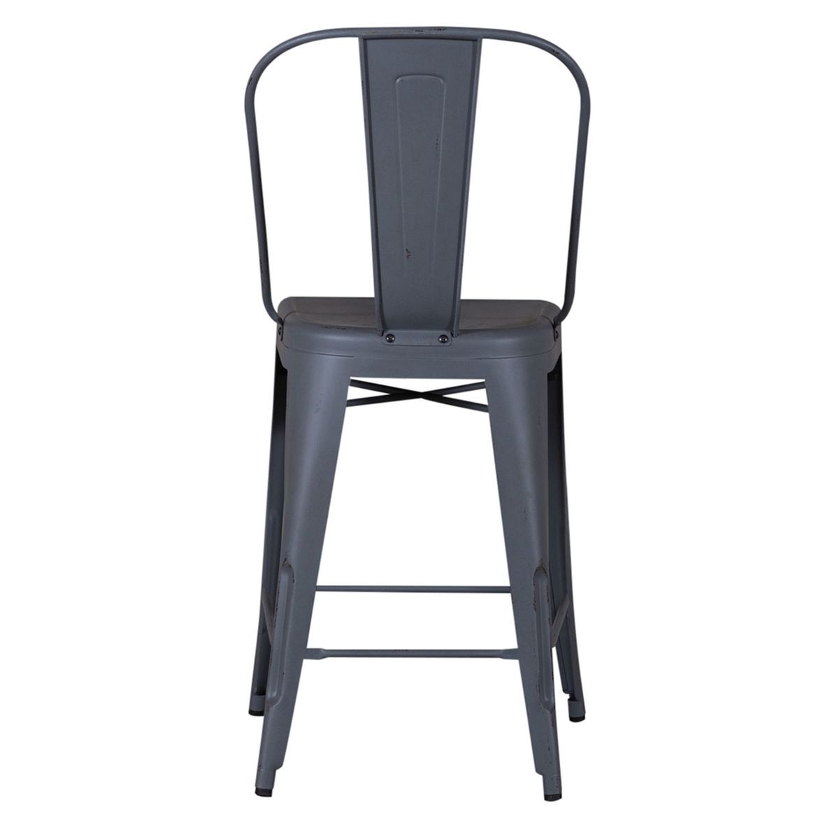 Liberty Furniture Vintage Series Bow Back Counter Chair in Grey (Set of 2)