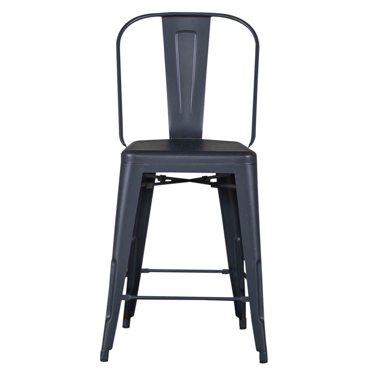 Liberty Furniture Vintage Series Bow Back Counter Chair in Navy (Set of 2) image