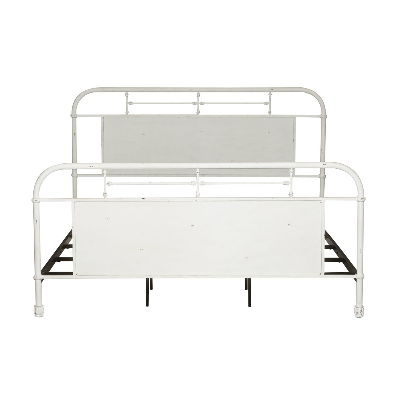 Vintage Series Queen Metal Bed in Antique White - Luxury Home Furniture (MI)