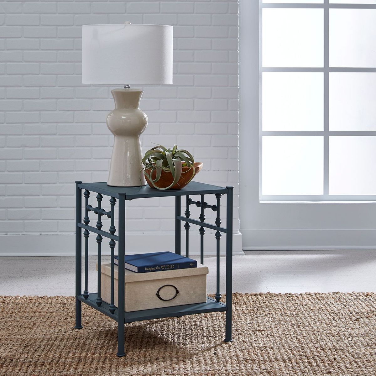 Liberty Furniture Vintage Series Open Nightstand in Navy - Luxury Home Furniture (MI)
