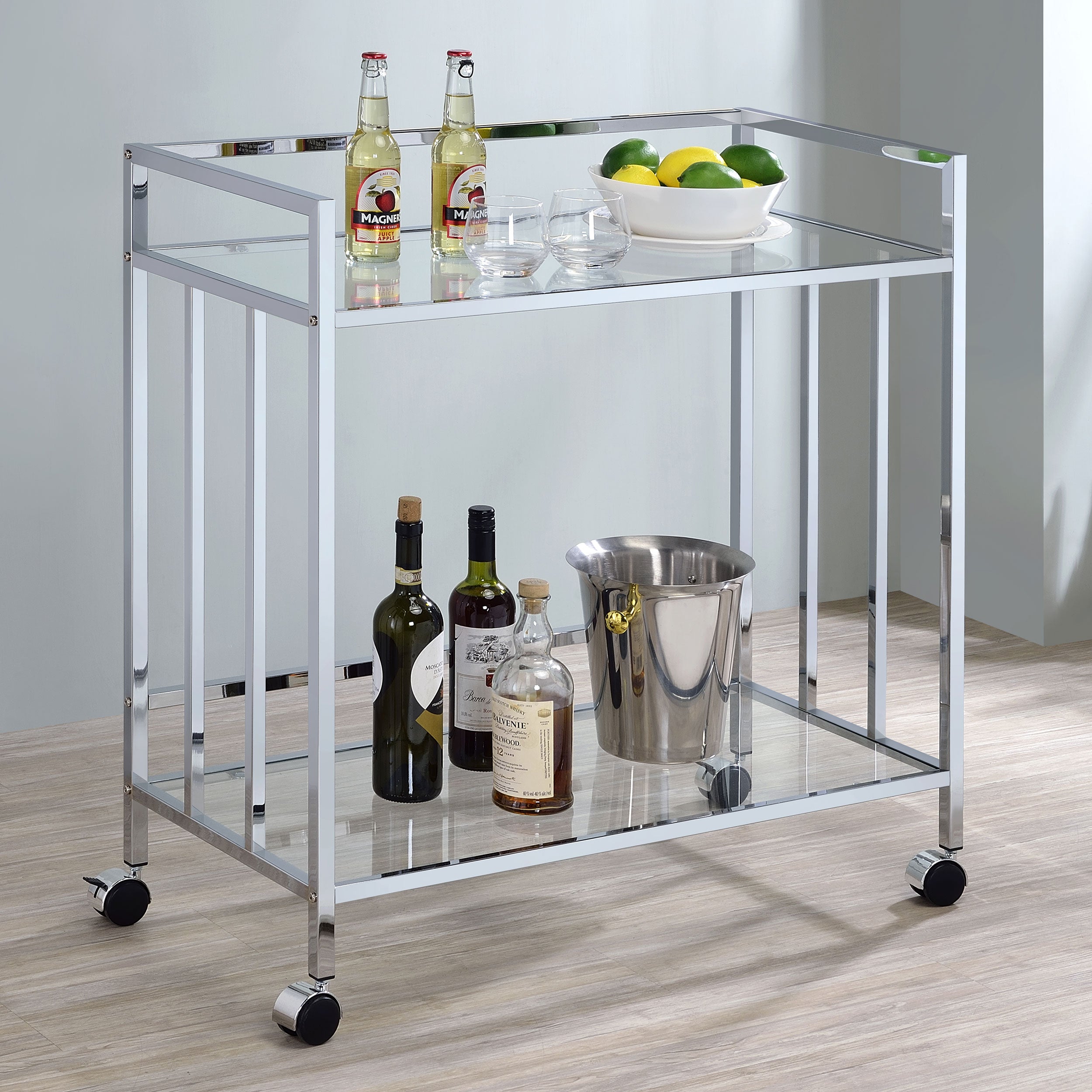 Cara Rectangular Glass Bar Cart - Luxury Home Furniture (MI)