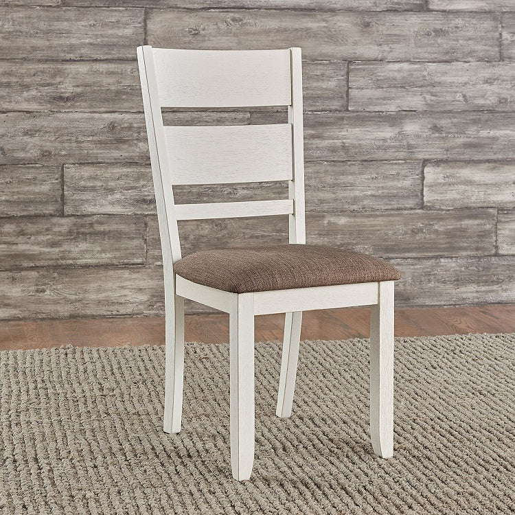 Liberty Furniture Brook Bay Slat Back Uph Side Chair (Set of 2) in Textured White - Luxury Home Furniture (MI)
