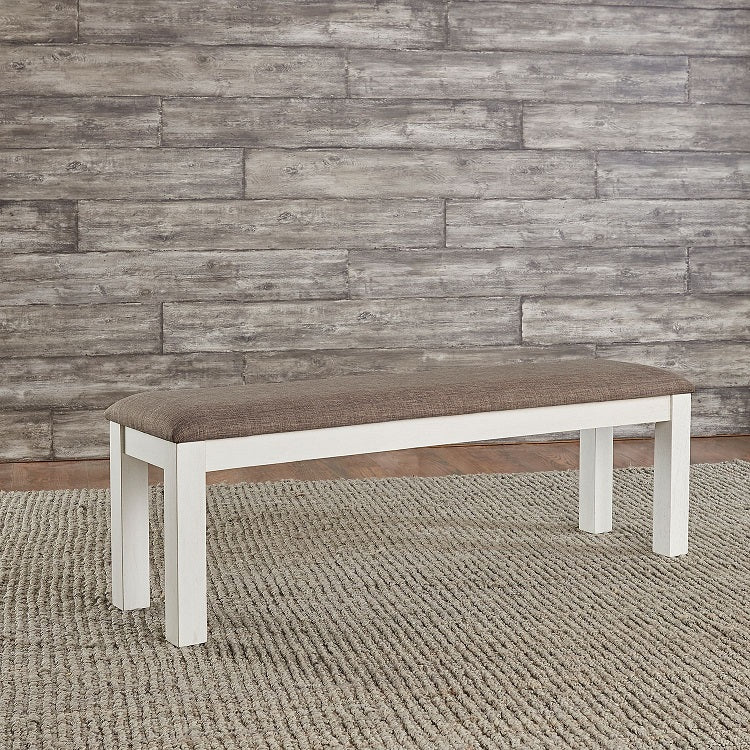 Liberty Furniture Brook Bay Uph Dining Bench in Textured White - Luxury Home Furniture (MI)