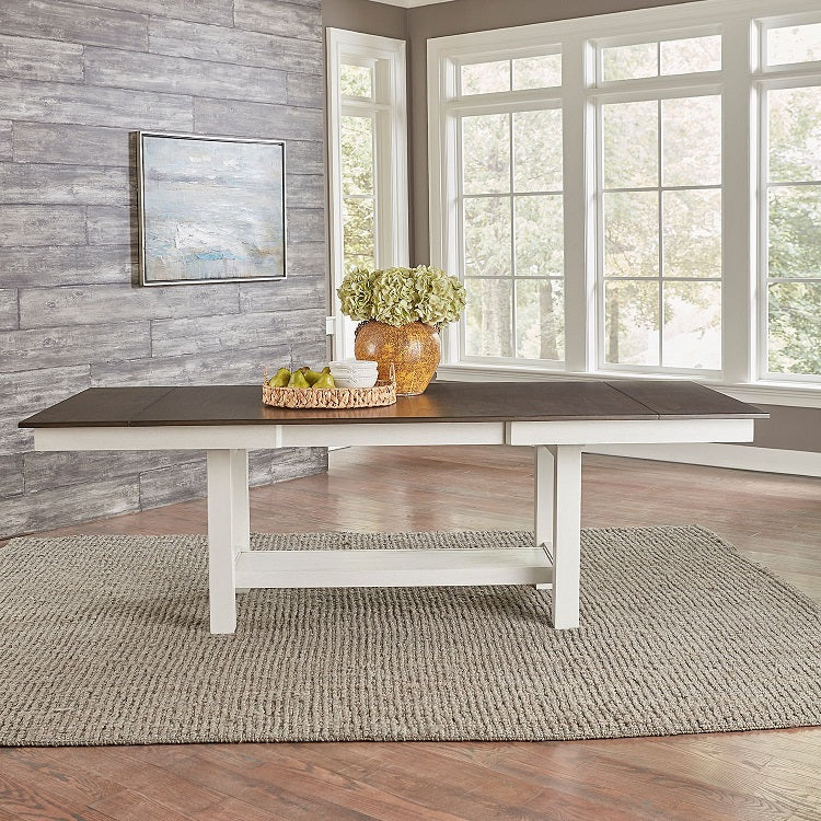 Liberty Furniture Brook Bay Trestle Table in Textured White 182-CD-TRS - Luxury Home Furniture (MI)
