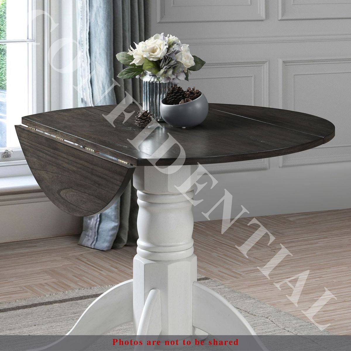 Liberty Furniture Brook Bay Drop Leaf Table in Textured White - Luxury Home Furniture (MI)