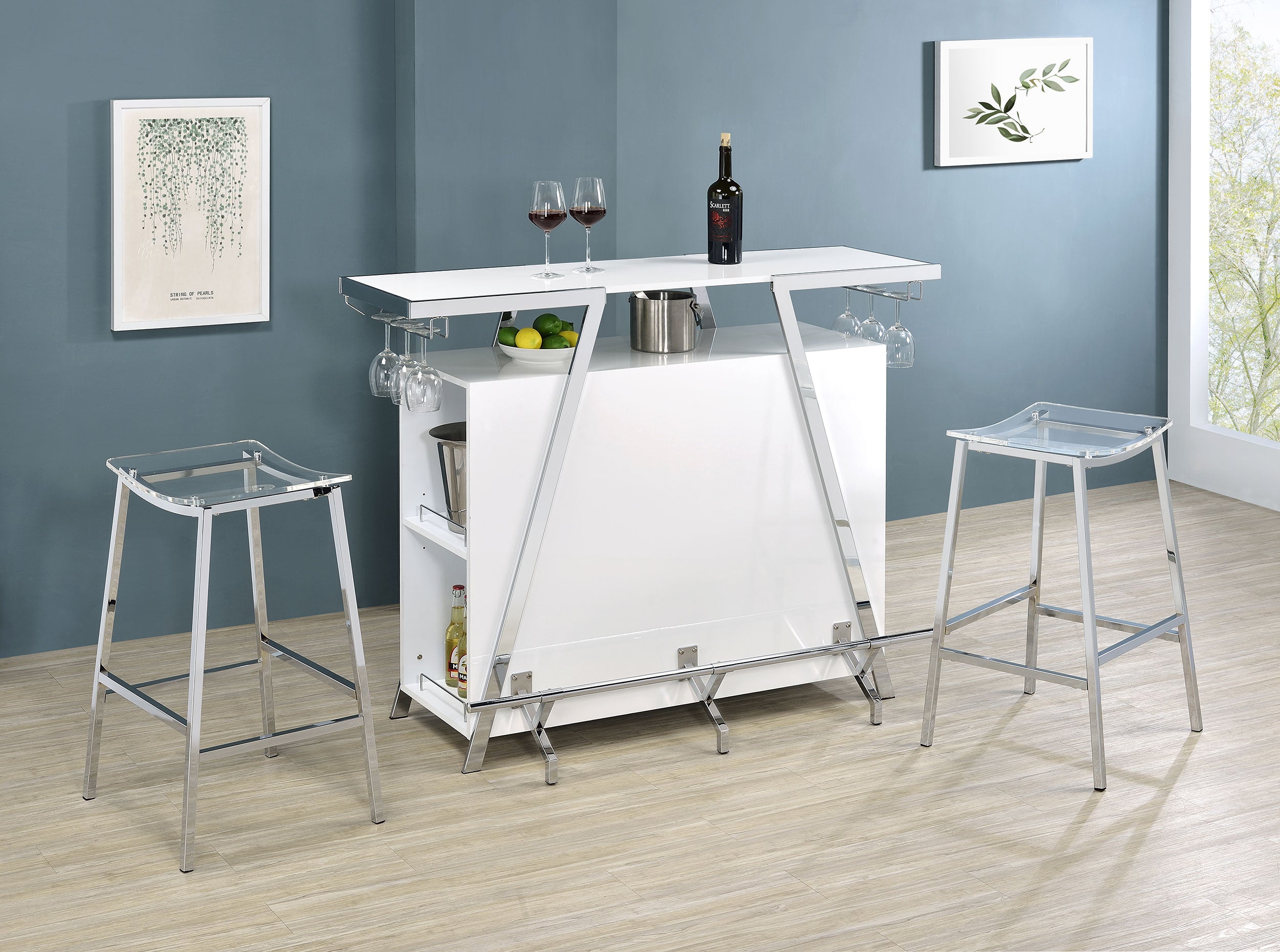 Araceli Home Bar with LED Lighting - Luxury Home Furniture (MI)