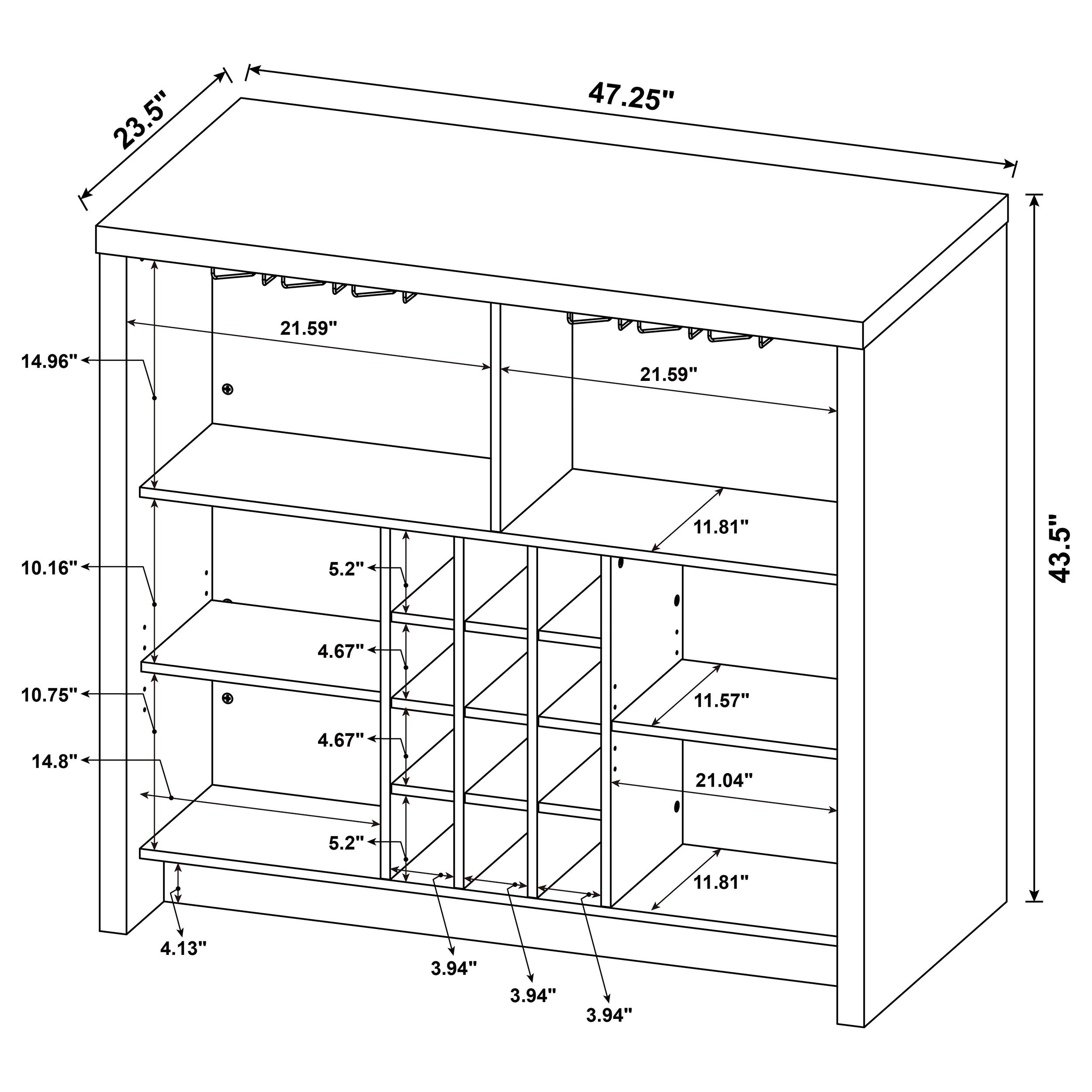 Topanga Home Bar - Luxury Home Furniture (MI)