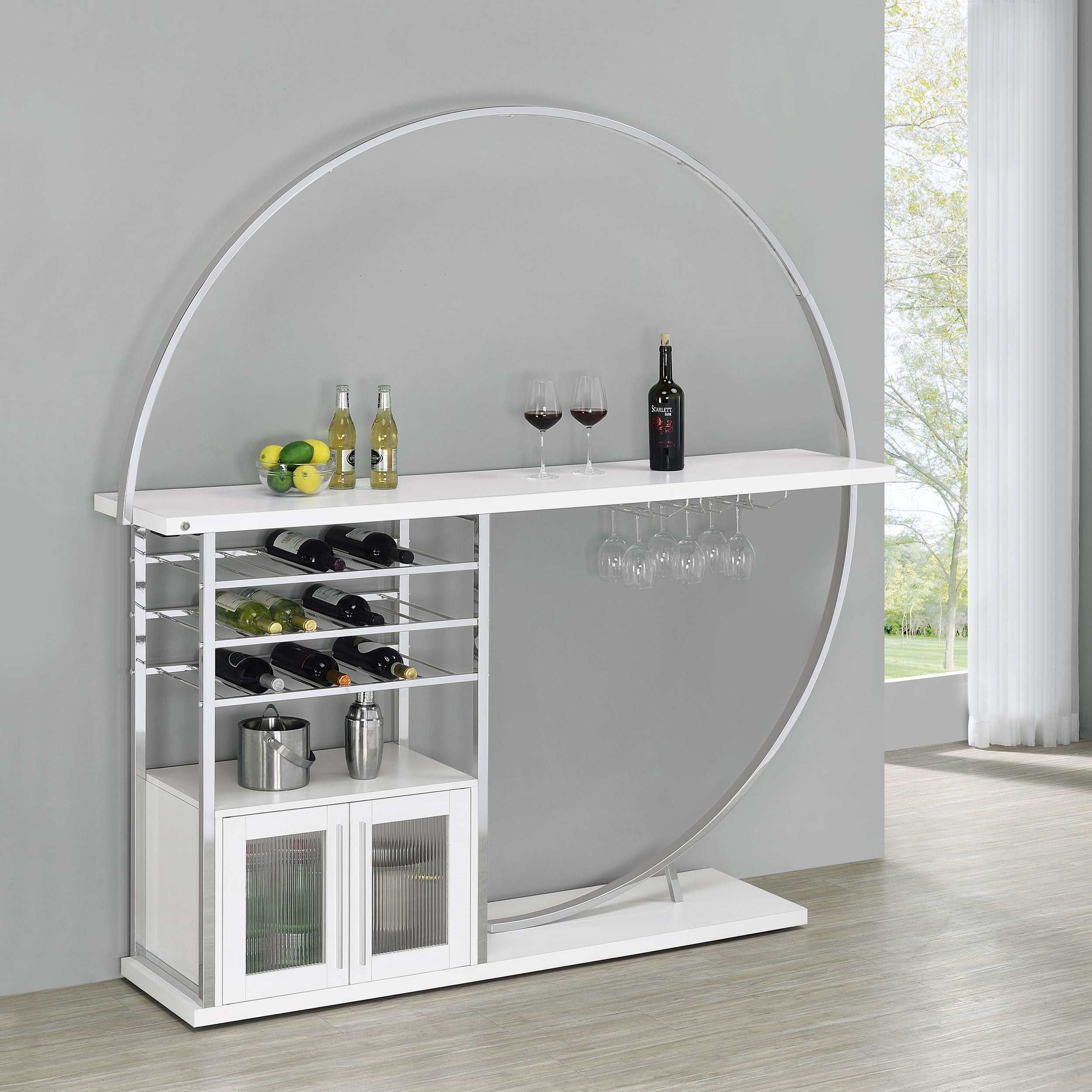 Risley Wine Cabinet with LED Lighting - Luxury Home Furniture (MI)