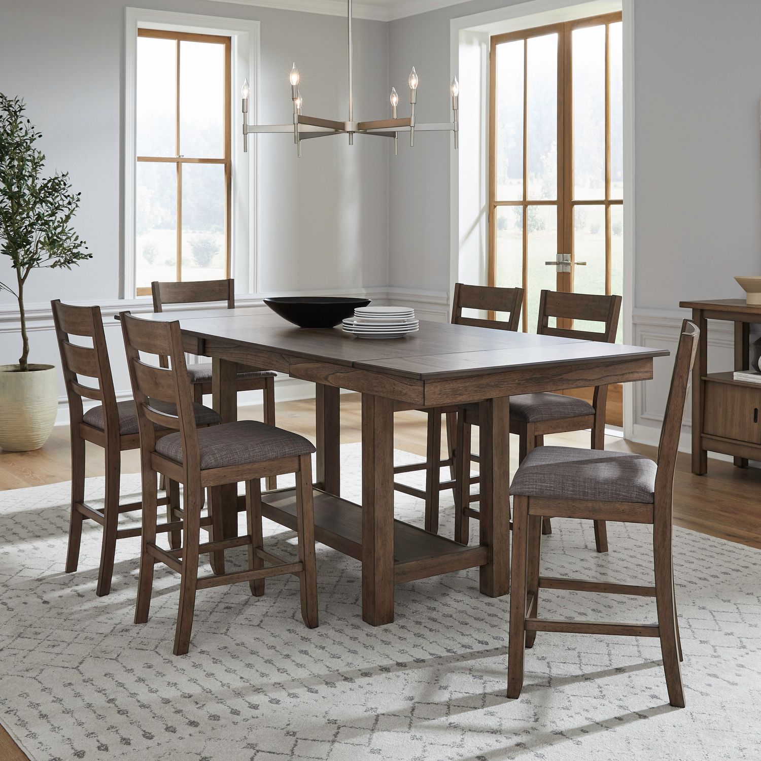 Brook Bay Opt 7 Piece Gathering Trestle Table image