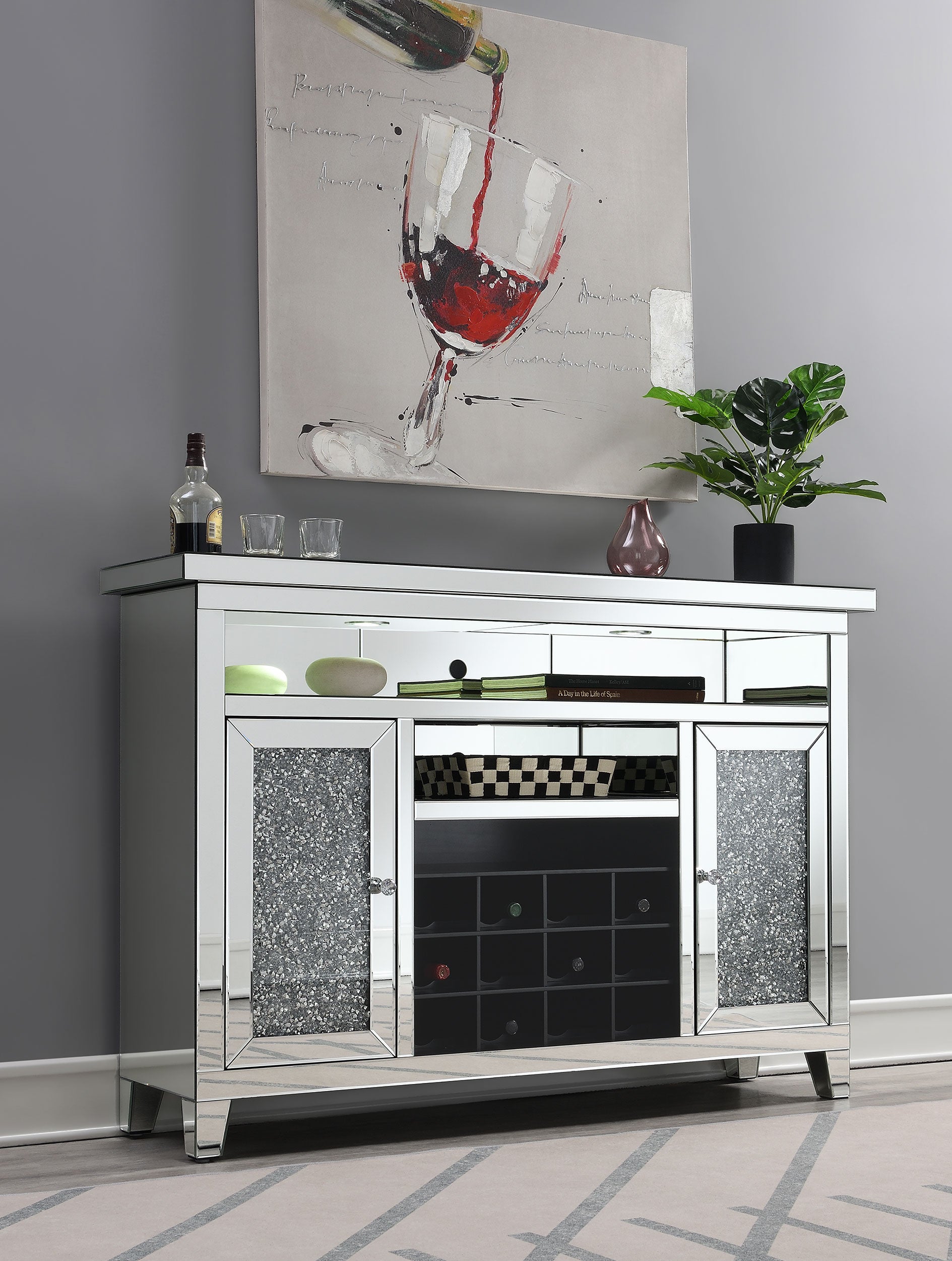 Melinda Bar Cabinet with LED Lighting