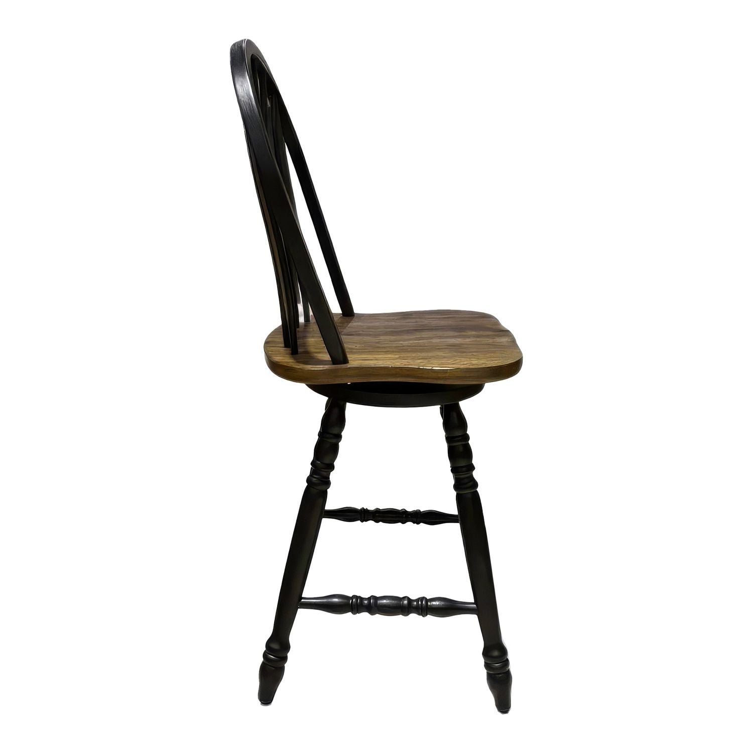 Carolina Crossing Windsor Swivel Counter Chair - Black - Luxury Home Furniture (MI)
