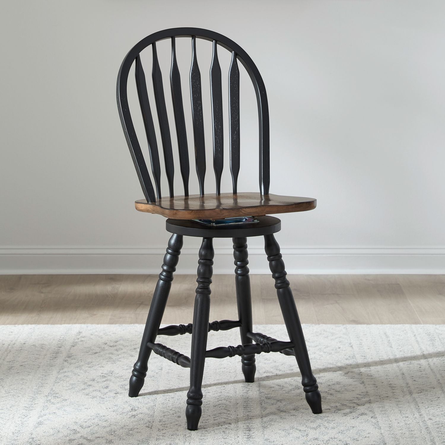 Carolina Crossing Windsor Swivel Counter Chair - Black image