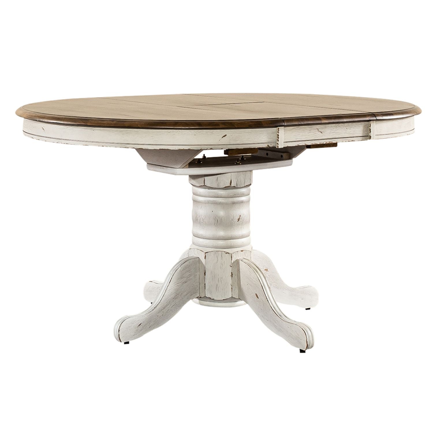 Carolina Crossing 5 Piece Pedestal Table Set- White - Luxury Home Furniture (MI)