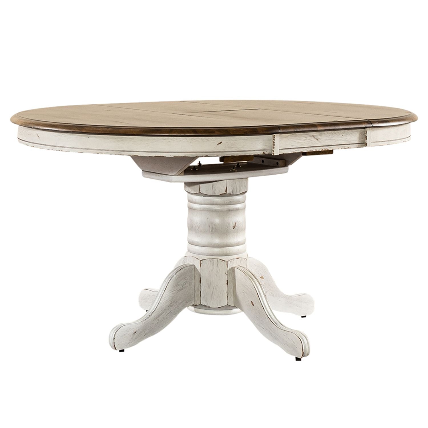 Carolina Crossing Pedestal Table Set- White - Luxury Home Furniture (MI)