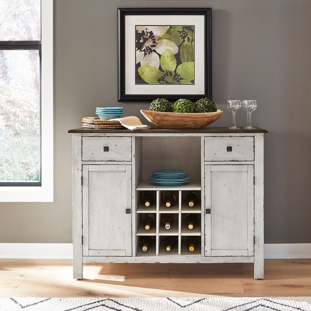 Liberty Furniture Carolina Crossing Server in White - Luxury Home Furniture (MI)