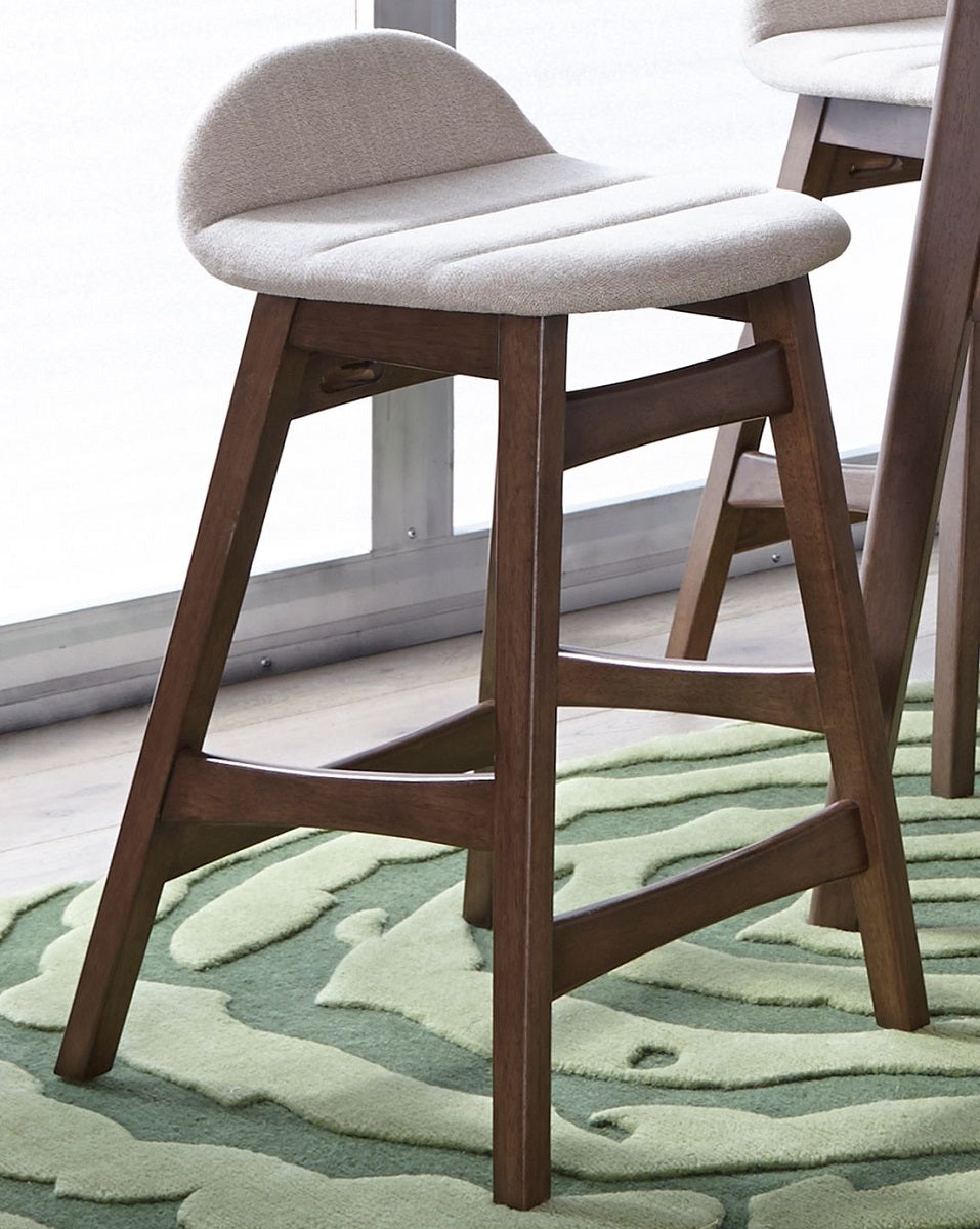 Liberty Furniture Space Saver 24" Counter Chair (Light Tan) in Satin Walnut (Set of 2) - Luxury Home Furniture (MI)