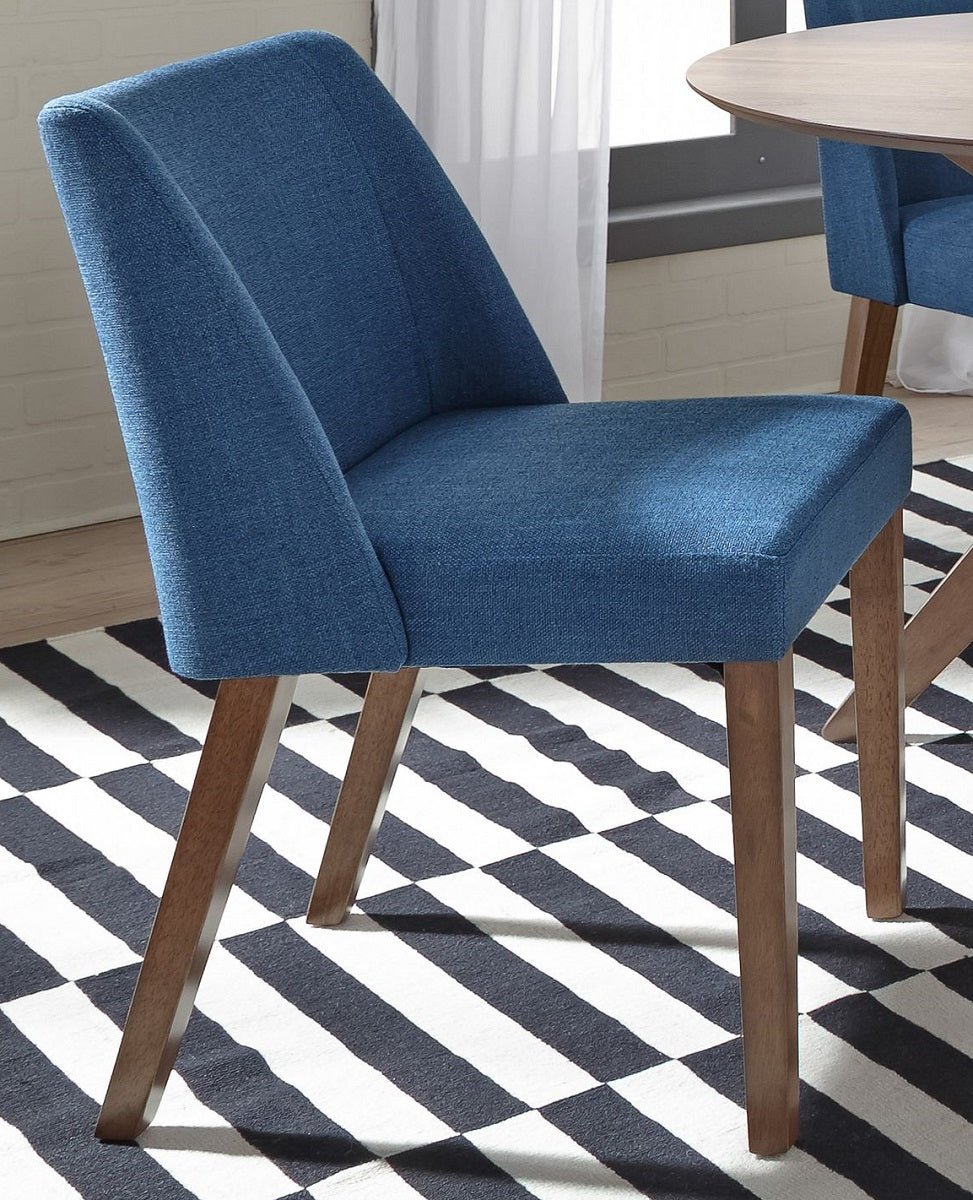 Liberty Furniture Space Saver Nido Chair (Blue) in Satin Walnut (Set of 2) - Luxury Home Furniture (MI)