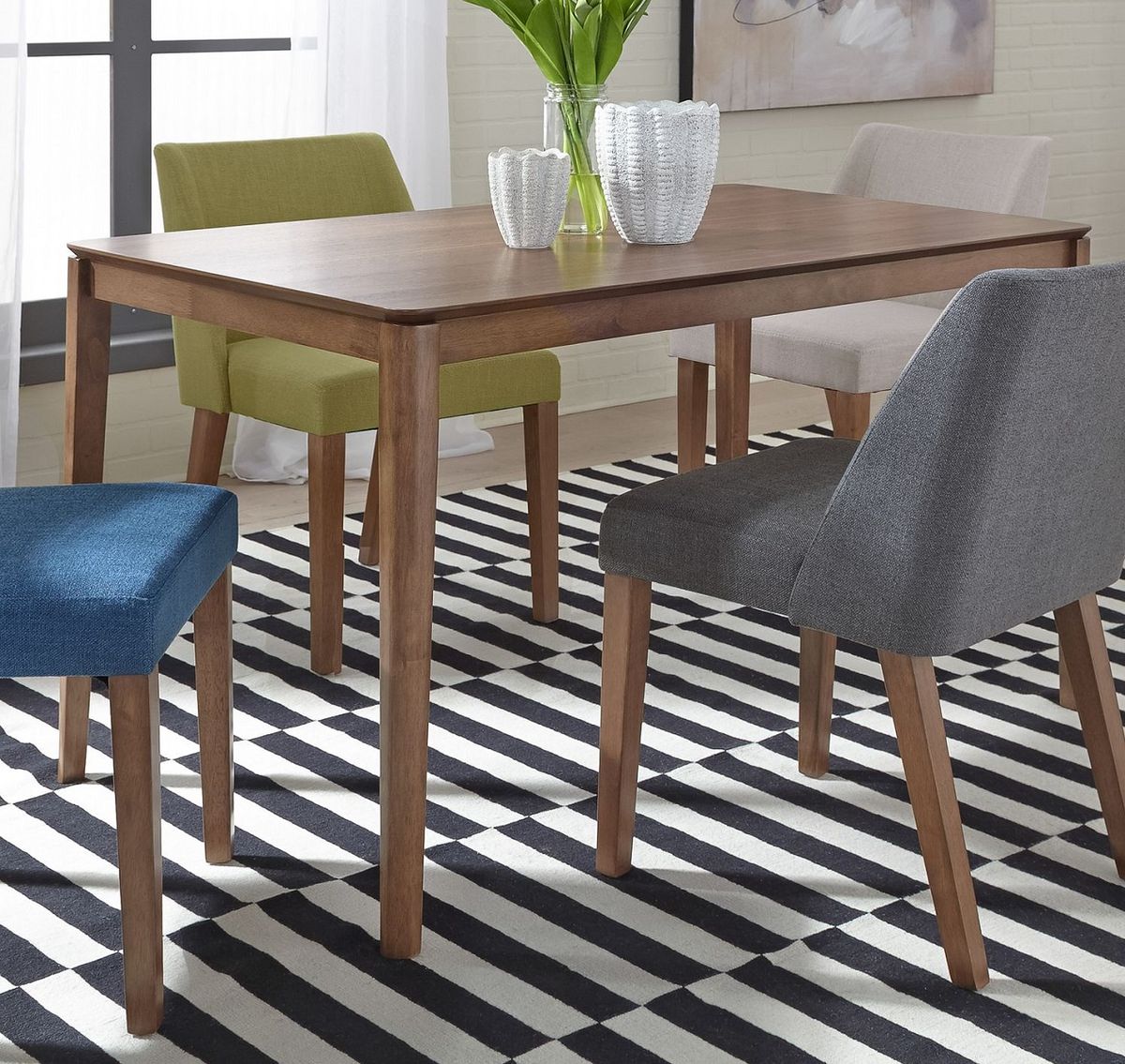 Liberty Furniture Space Saver Rectangular Leg Table in Satin Walnut - Luxury Home Furniture (MI)