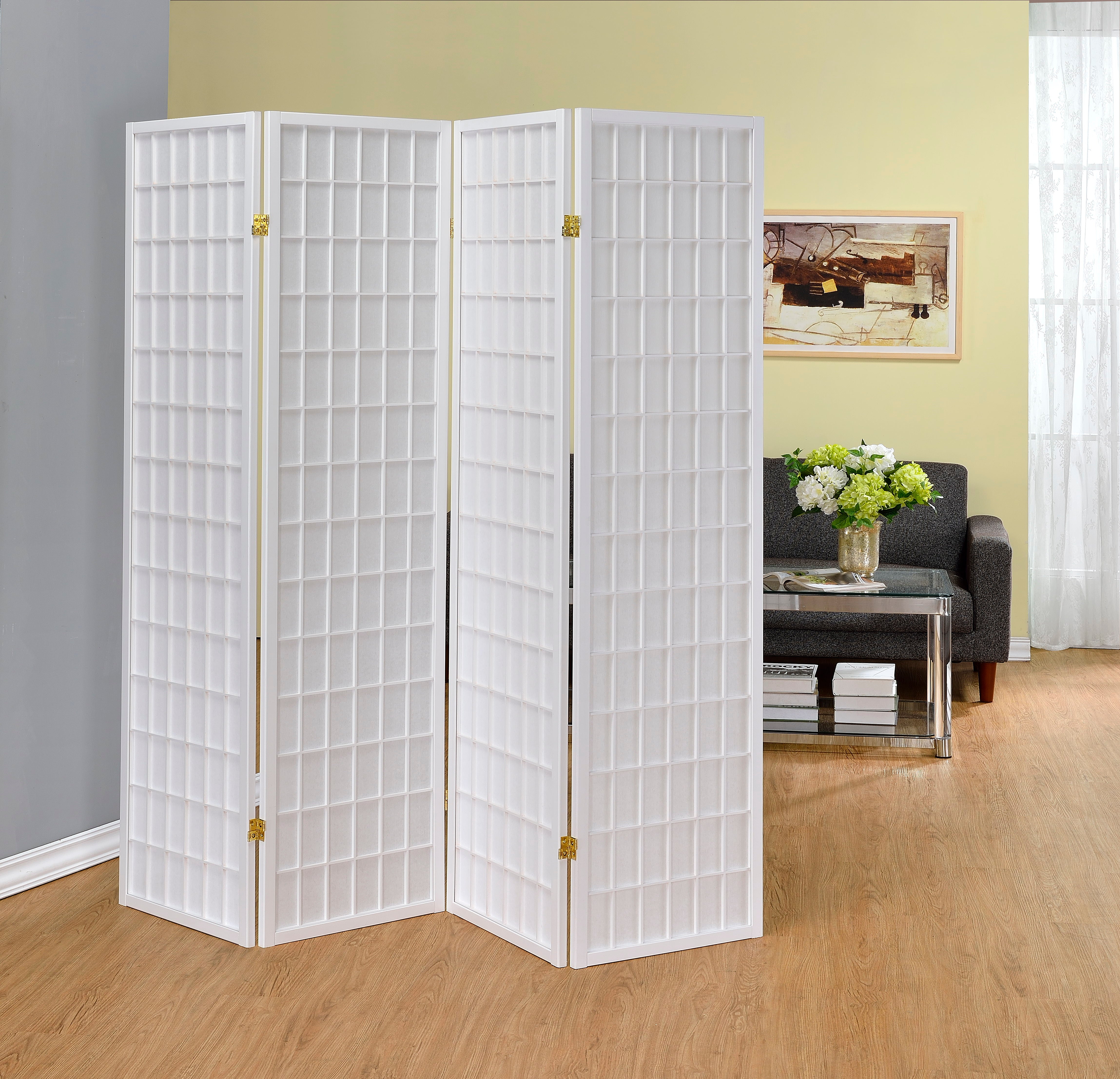 Roberto 4-panel Folding Screen White - Luxury Home Furniture (MI)