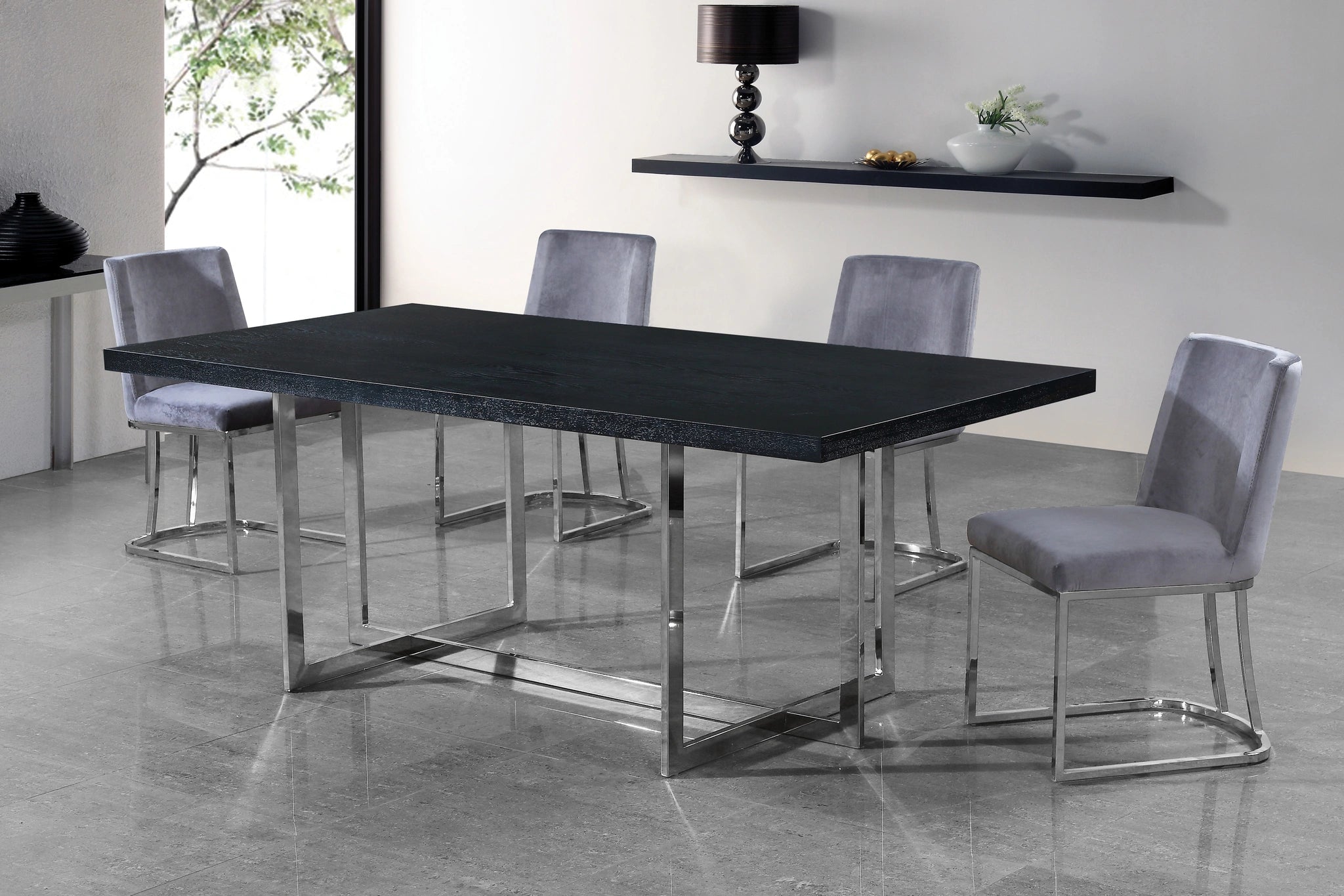 Heidi Grey Velvet Dining Chair