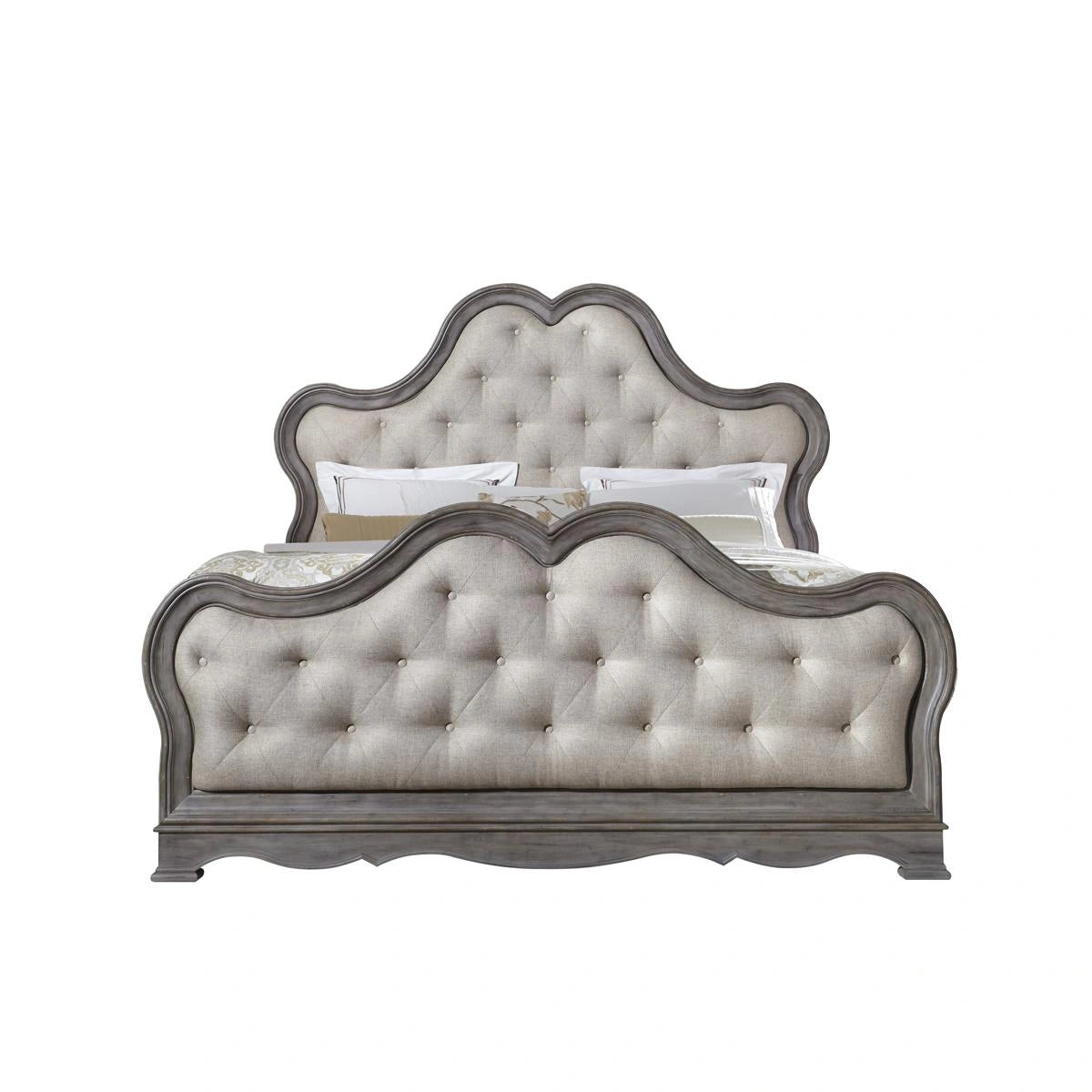 Pulaski Simply Charming Queen Tufted Upholstered Bed in Light Wood