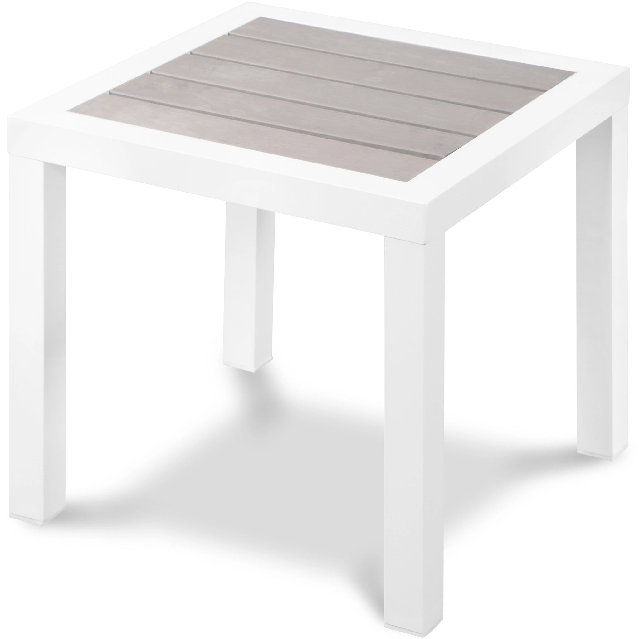 Nizuc Grey manufactured wood Outdoor Patio Aluminum End Table