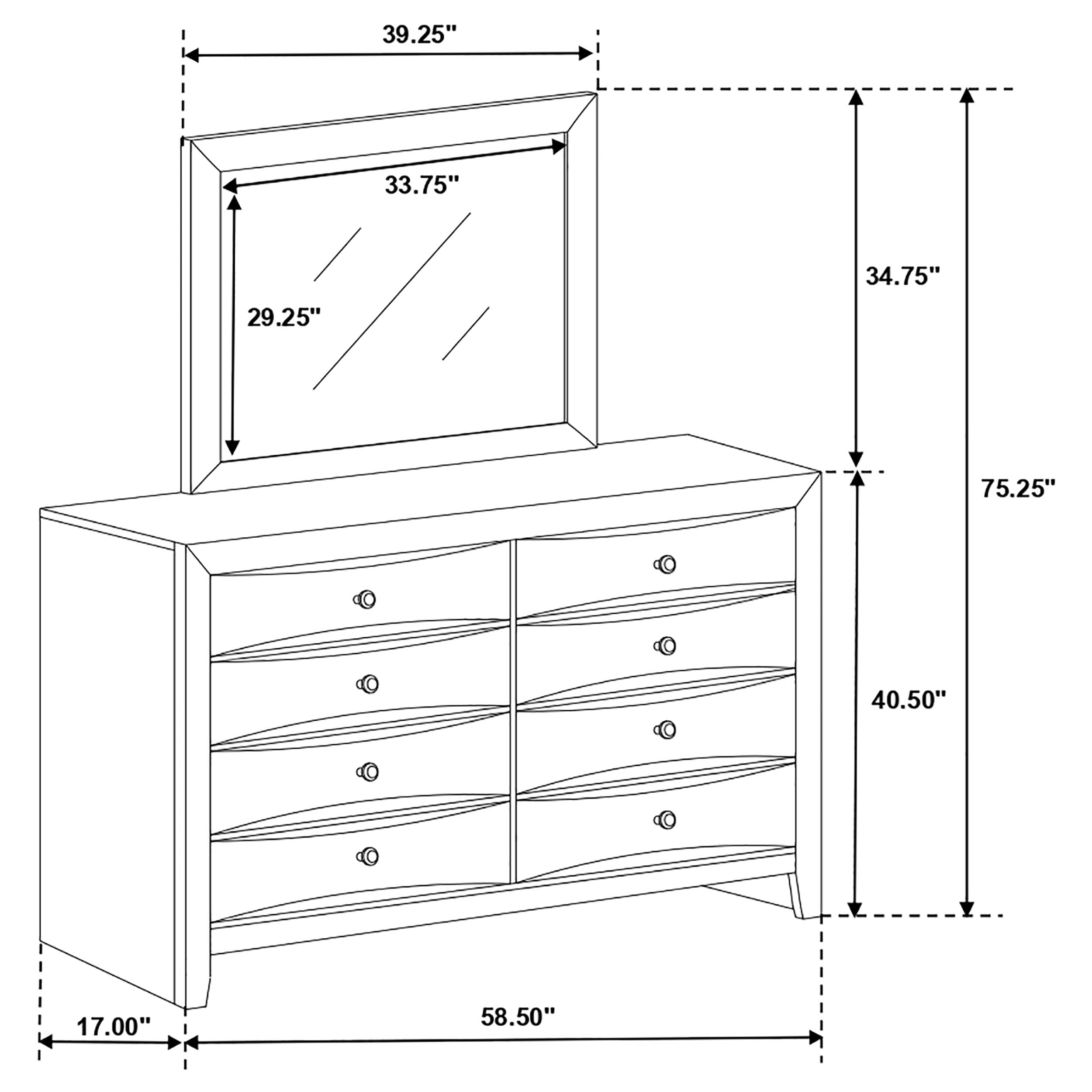 Briana Dresser with Mirror - Luxury Home Furniture (MI)