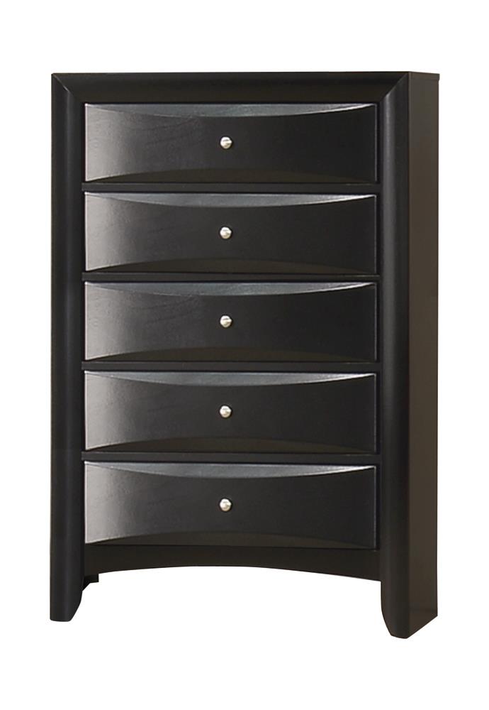Briana Rectangular 5-drawer Chest Black - Luxury Home Furniture (MI)