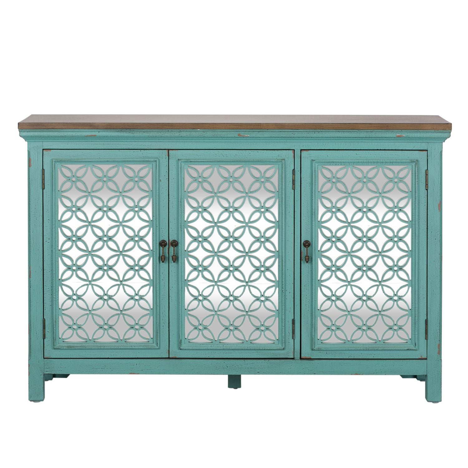 Kensington 3 Door Accent Cabinet in Turquoise - Luxury Home Furniture (MI)
