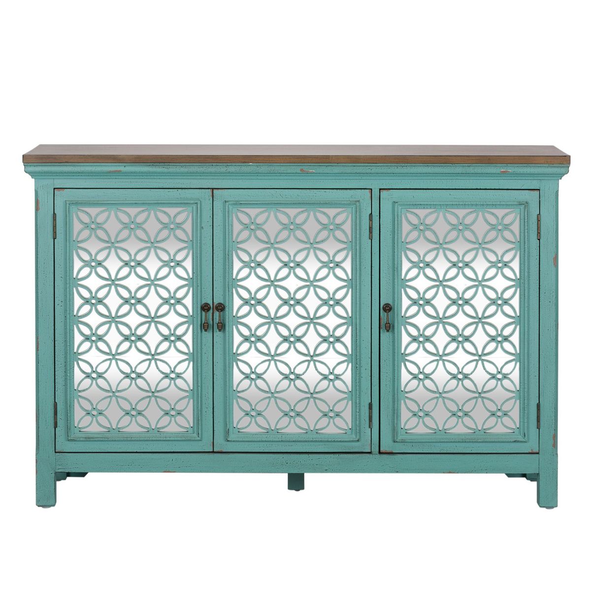 Liberty Furniture Kensington 3 Door Accent Cabinet in Turquoise image