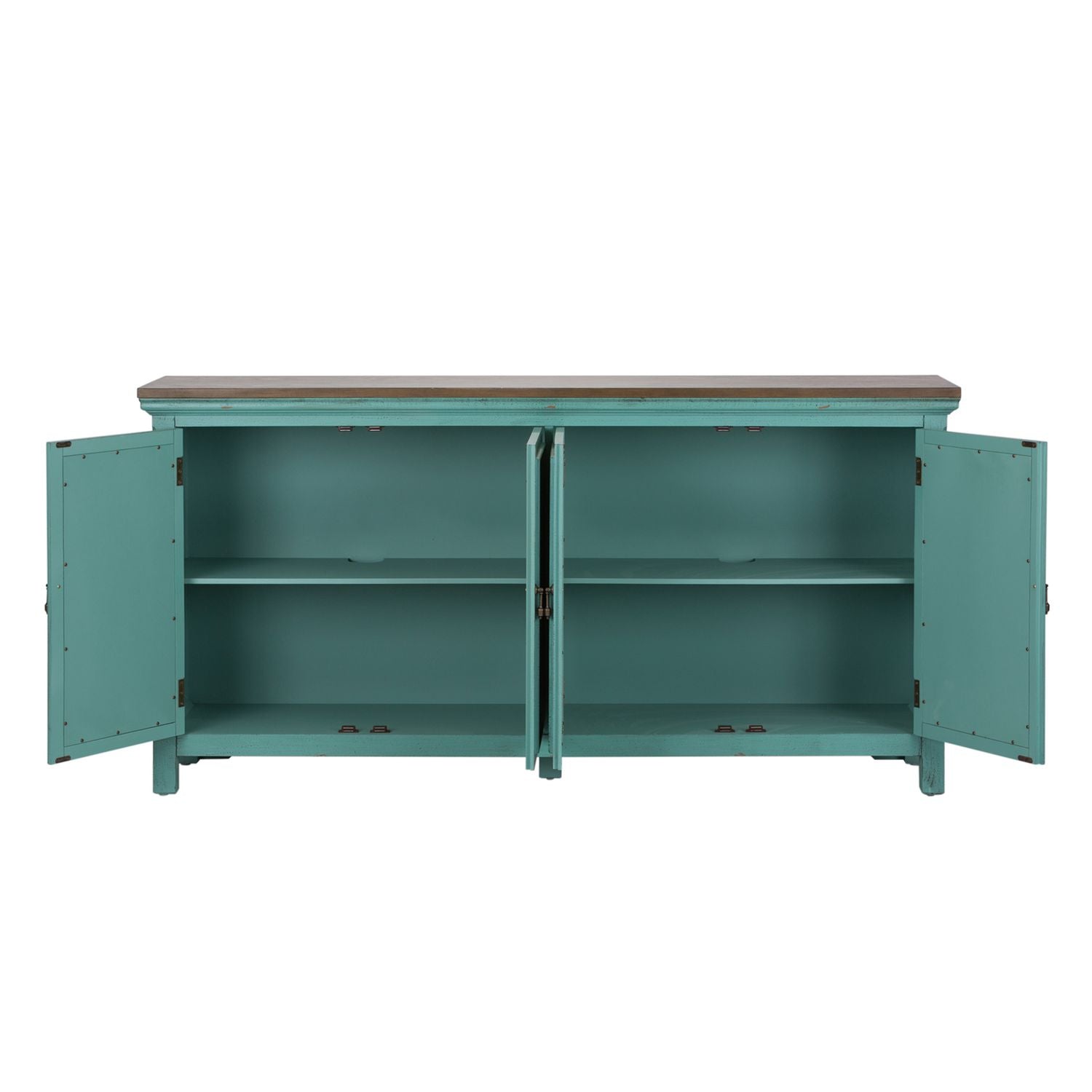 Kensington 4 Door Accent Cabinet in Turquoise - Luxury Home Furniture (MI)