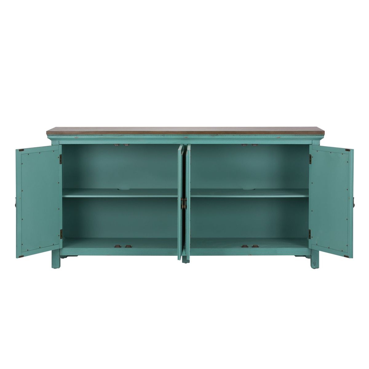 Liberty Furniture Kensington 4 Door Accent Cabinet in Turquoise - Luxury Home Furniture (MI)