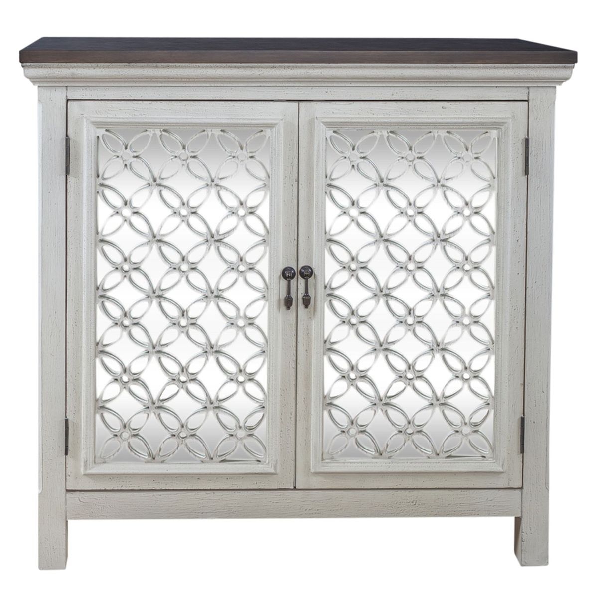 Liberty Furniture Westridge 2 Door Accent Cabinet in Wire Brushed Gray and White image
