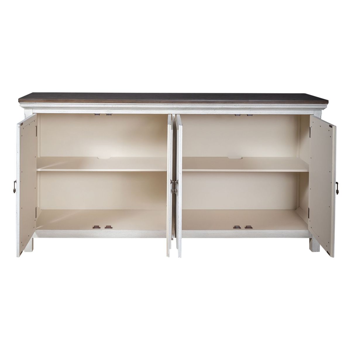 Liberty Furniture Westridge 4 Door Accent Cabinet in Wire Brushed Gray and White - Luxury Home Furniture (MI)