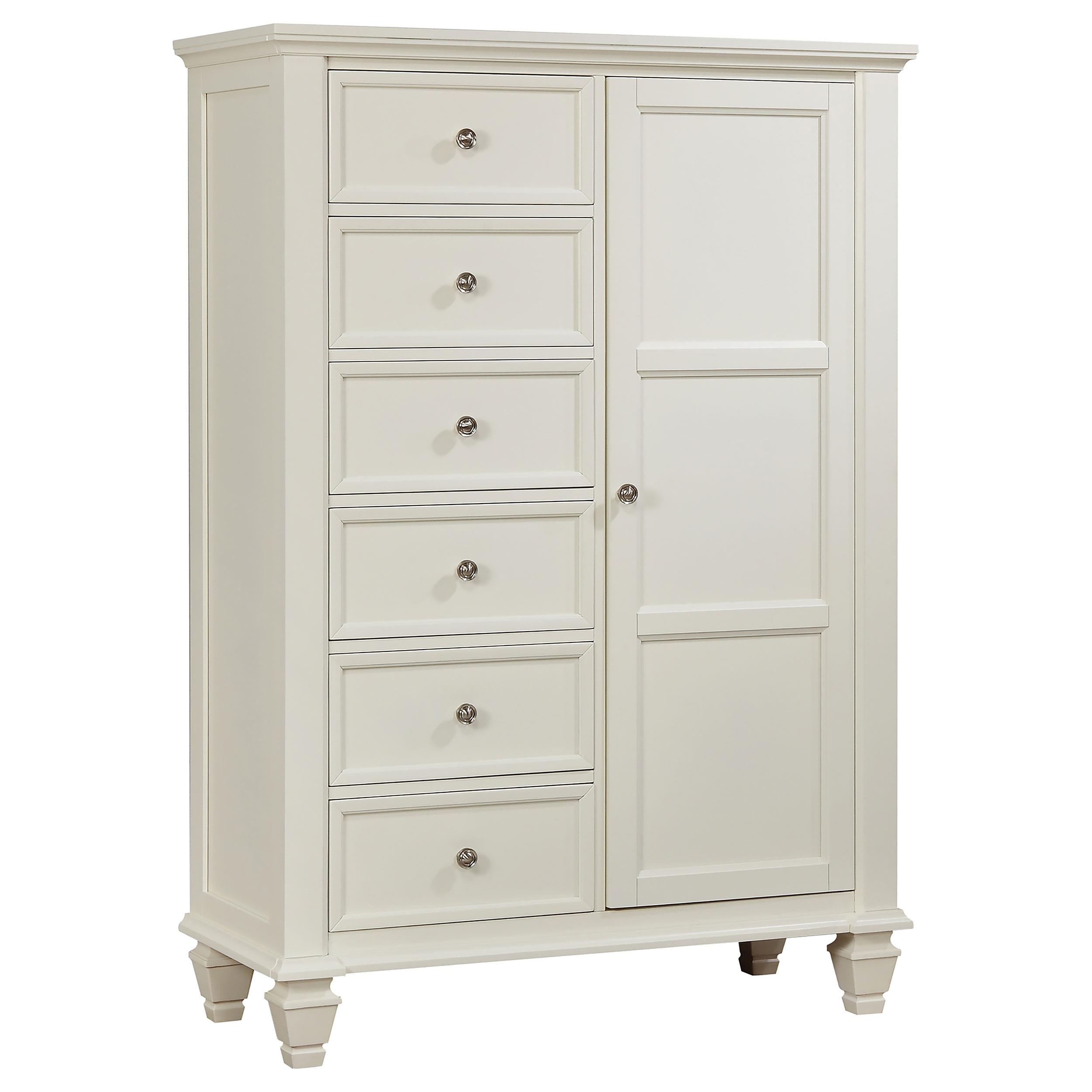 Sandy Beach 8-drawer Door Chest Storage Cream White - Luxury Home Furniture (MI)