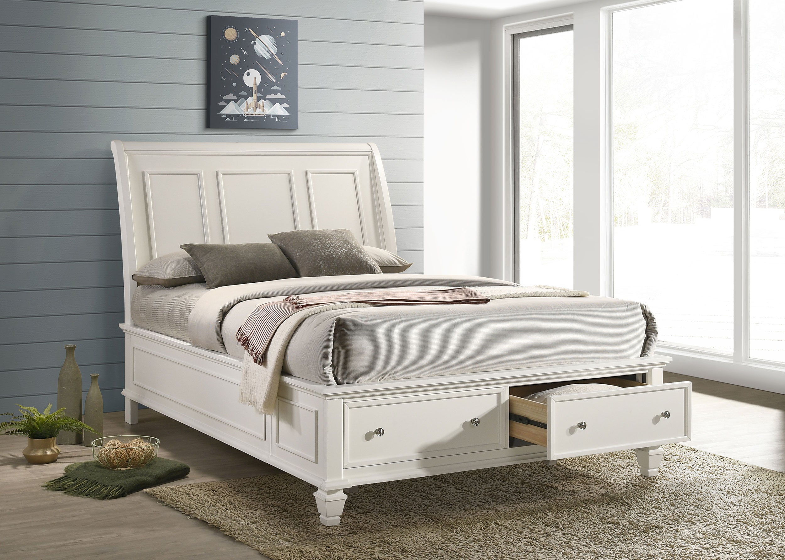 Sandy Beach Panel Platform Storage Bed - Luxury Home Furniture (MI)
