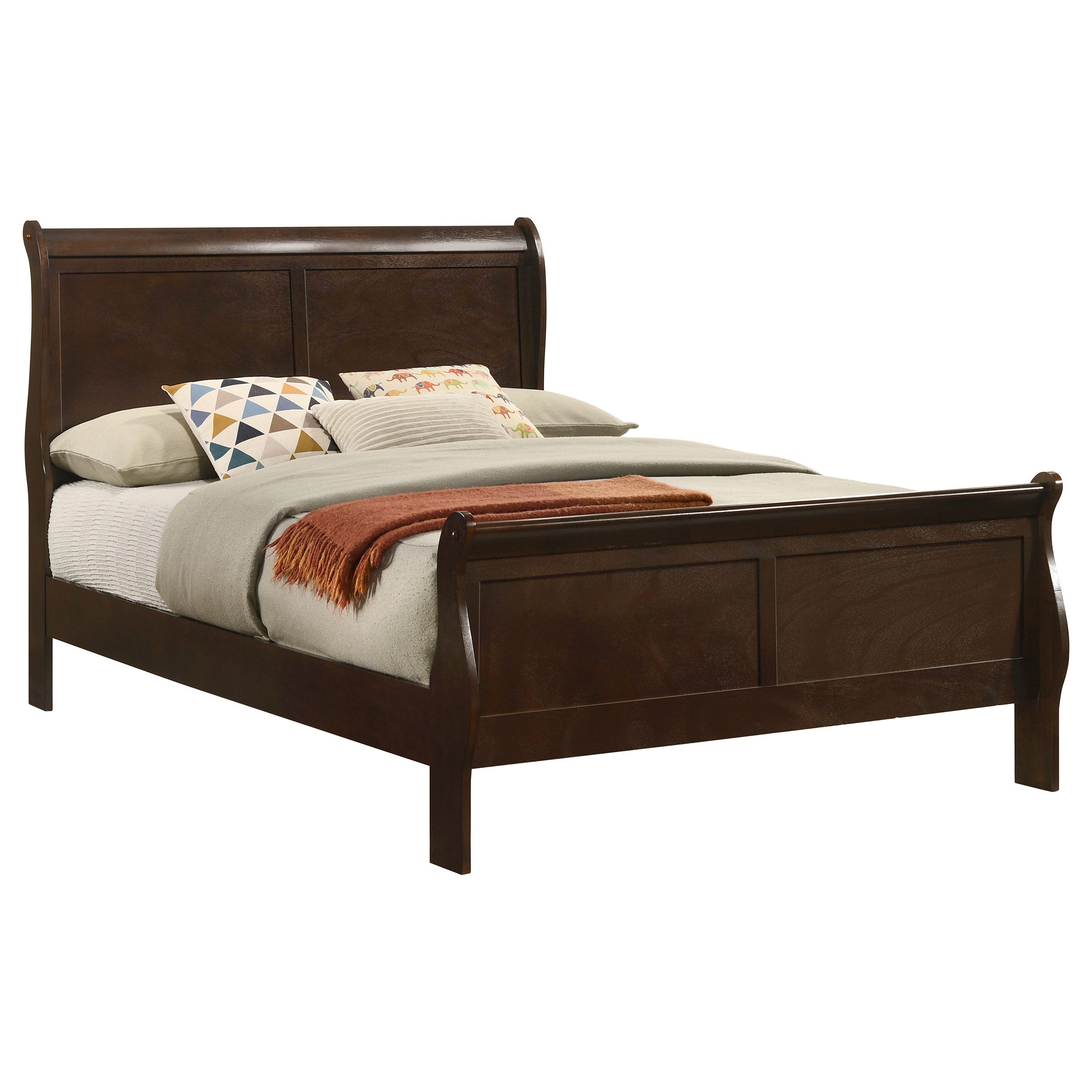 Louis Philippe Sleigh Panel Bed - Luxury Home Furniture (MI)