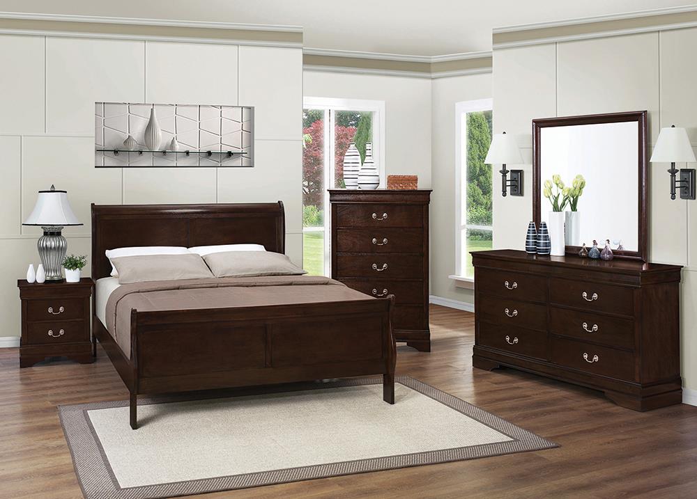 Louis Philippe Panel Bedroom Set with High Headboard - Luxury Home Furniture (MI)