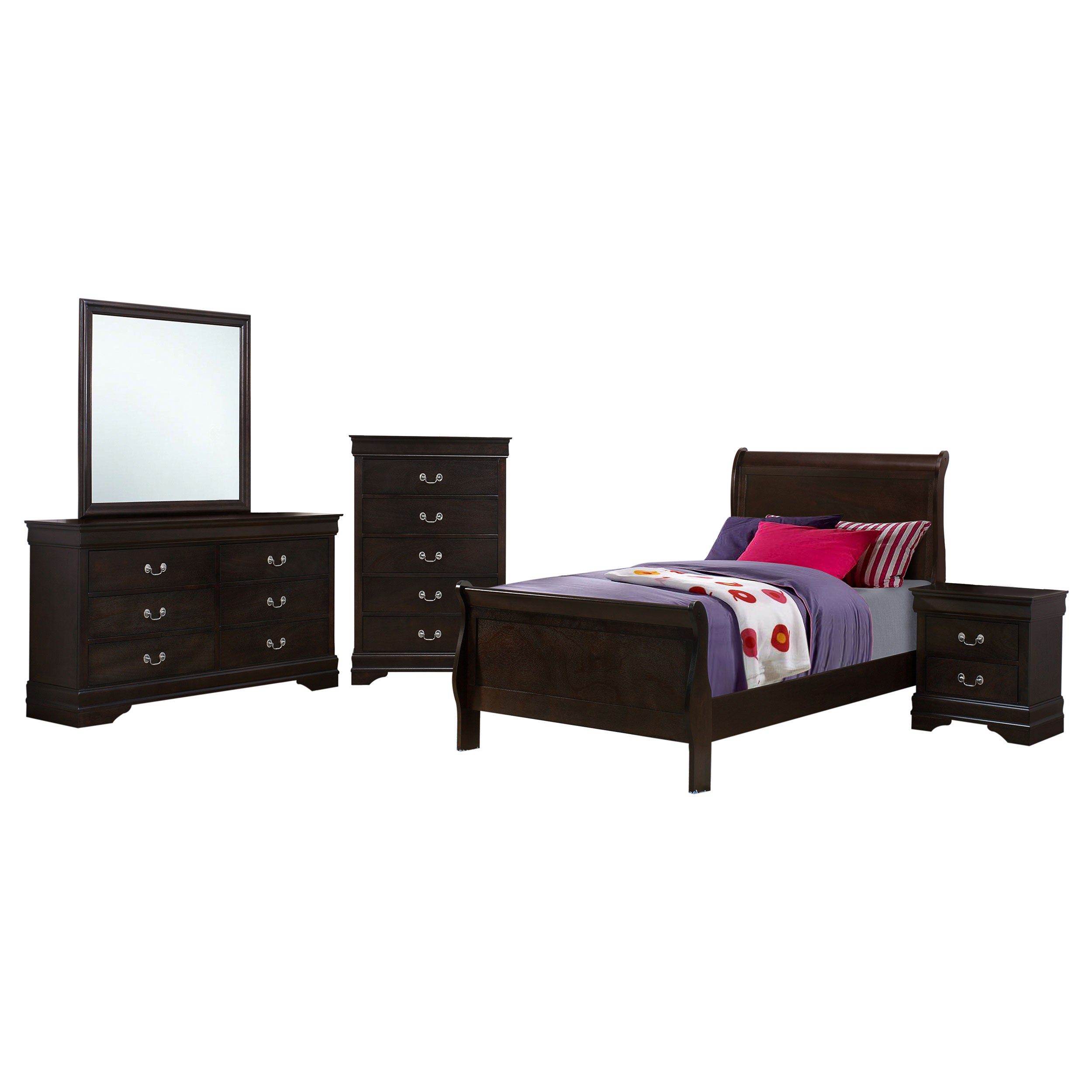Louis Philippe 4 & 5 Piece Bedroom Sets Twin & Queen - Luxury Home Furniture (MI)