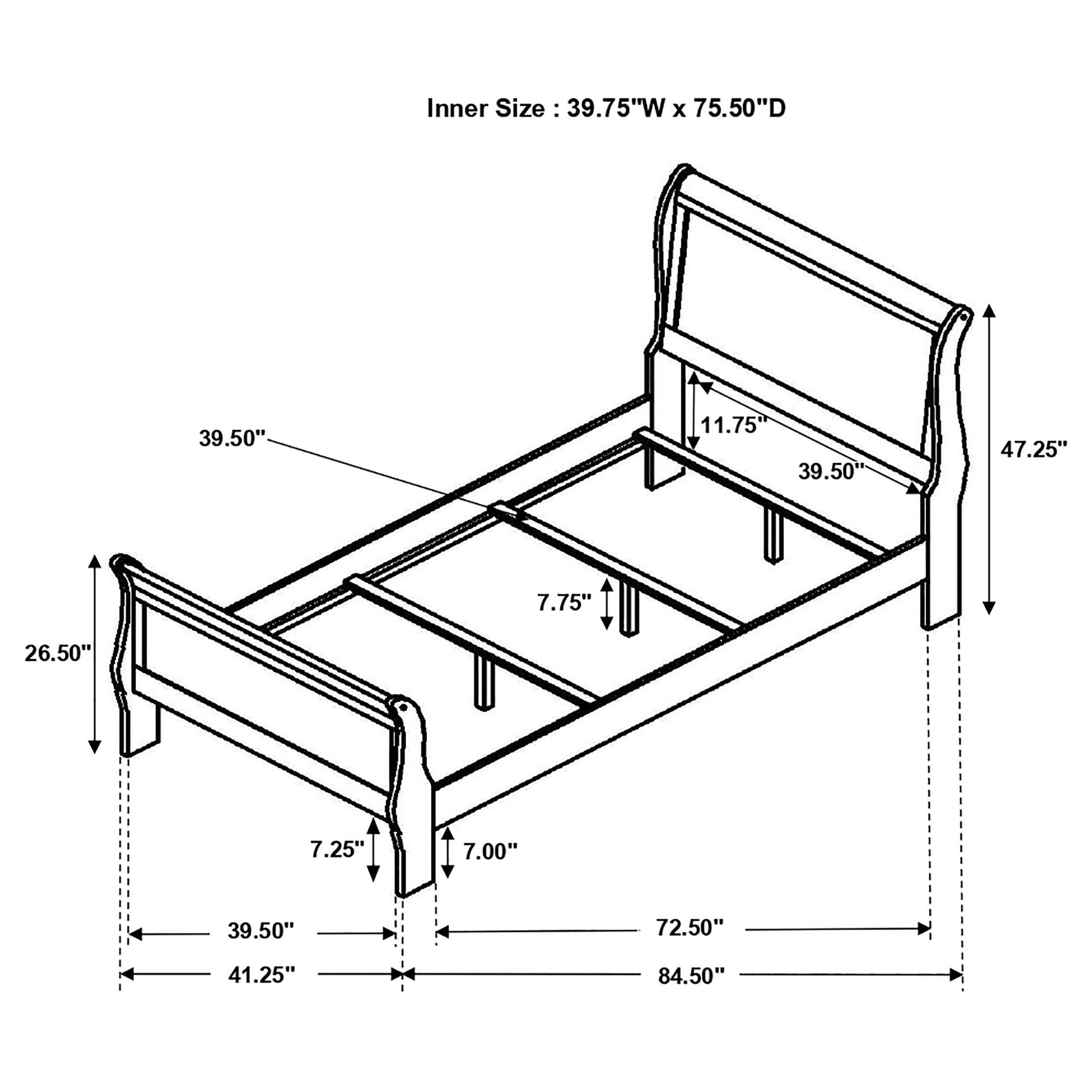 Louis Philippe Sleigh Panel Bed - Luxury Home Furniture (MI)